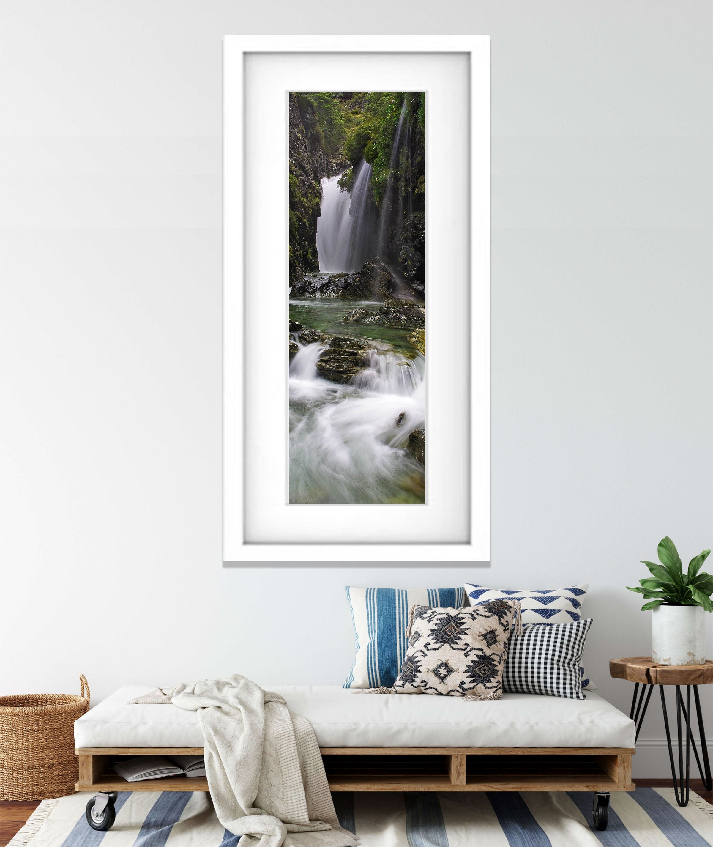 Routeburn Falls vertical panorama, Routeburn Track - New Zealand