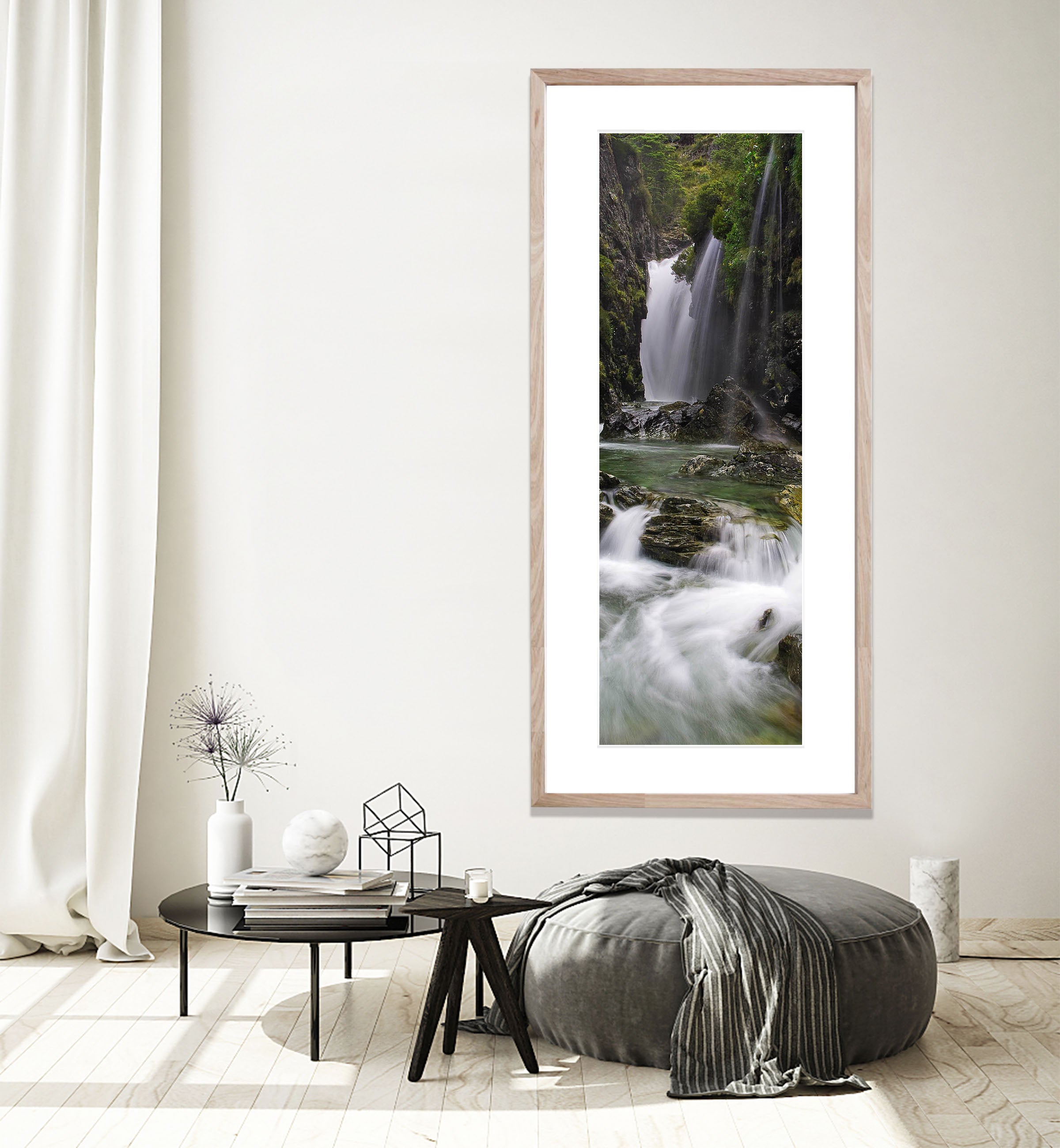 Routeburn Falls vertical panorama, Routeburn Track - New Zealand