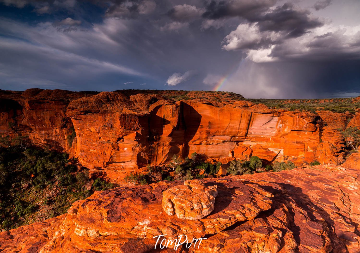 High Orange mountain wall with dark clouds beside, Storm over Kings Canyon #2 - Northern Territory