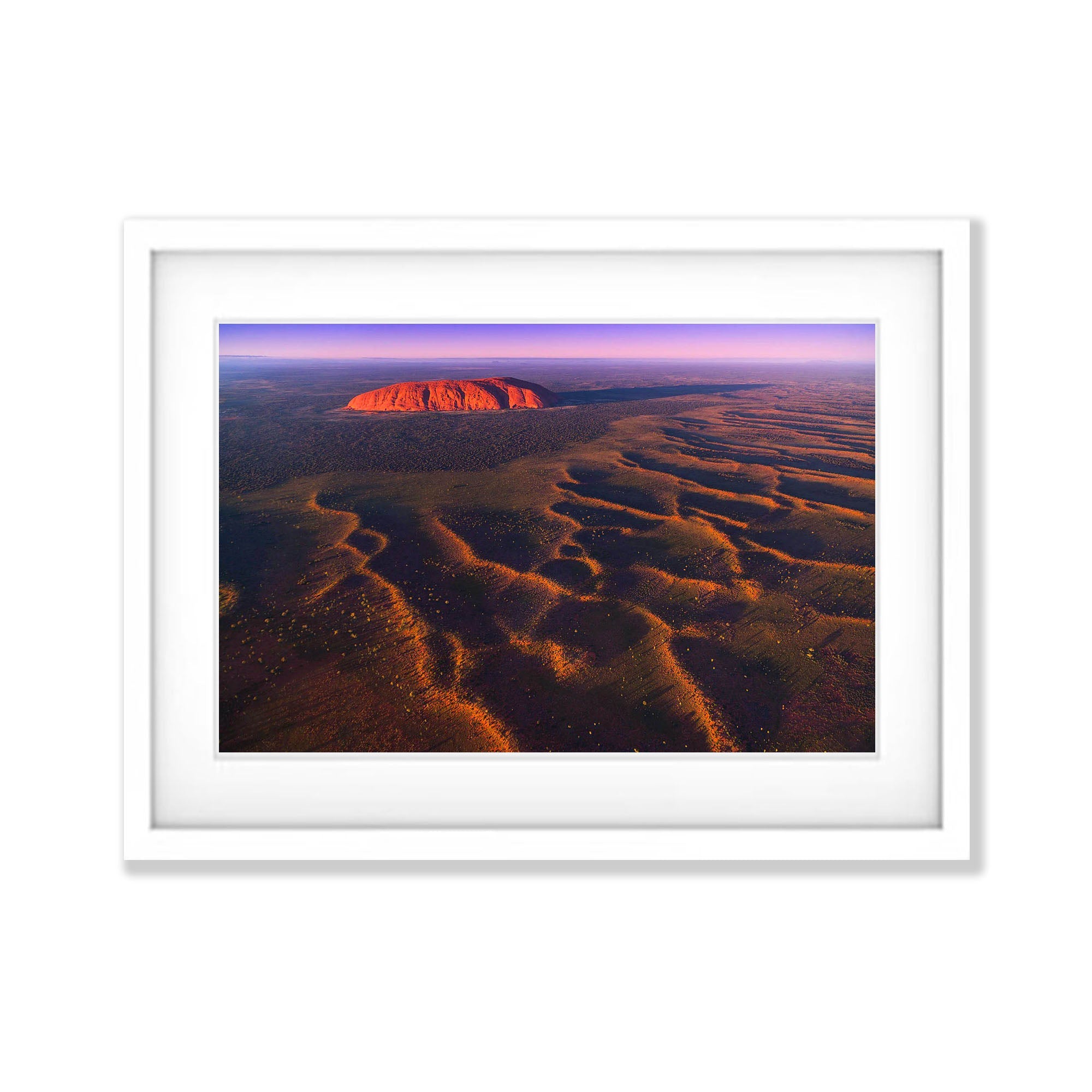 Sunrise over Uluru from the air - Northern Territory