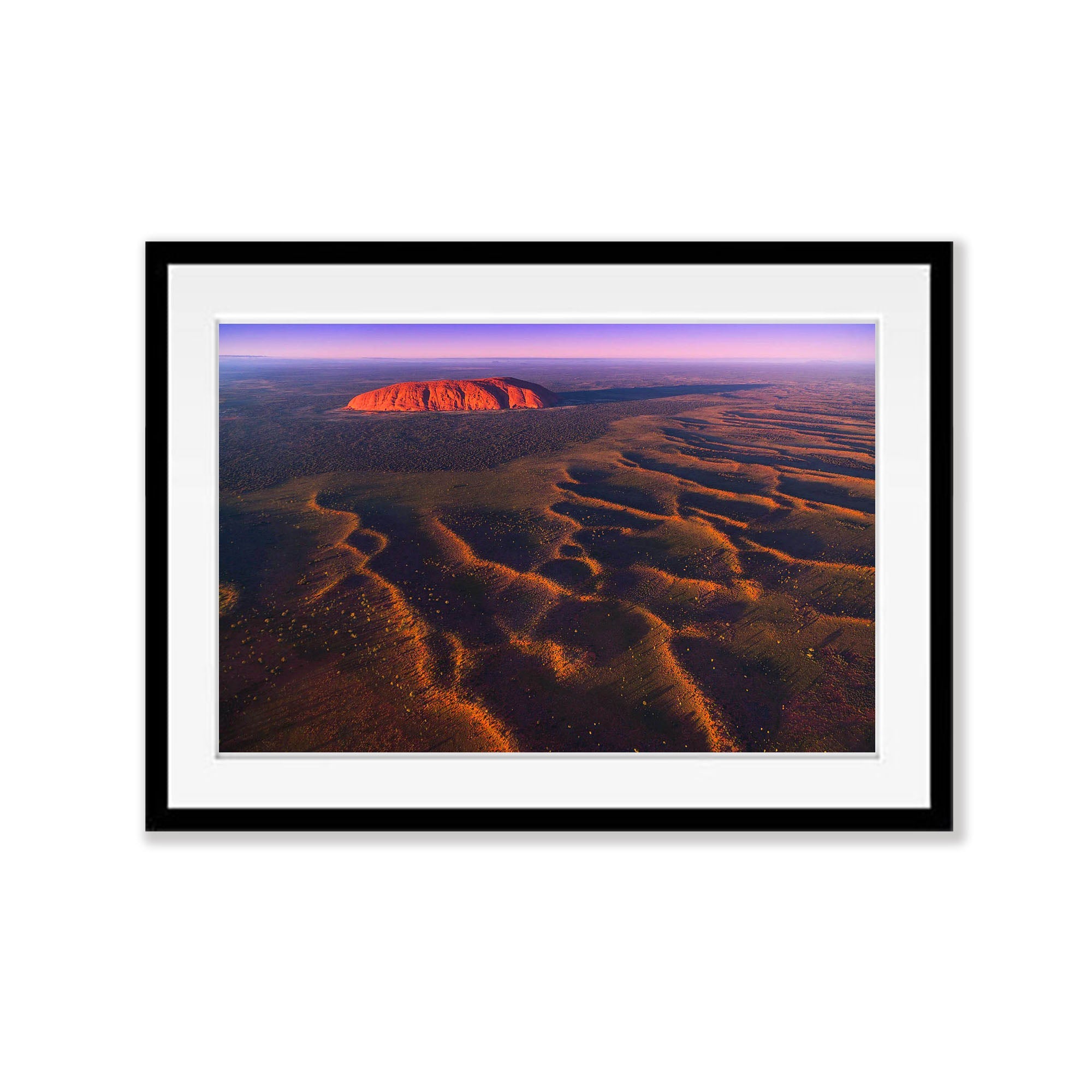 Sunrise over Uluru from the air - Northern Territory