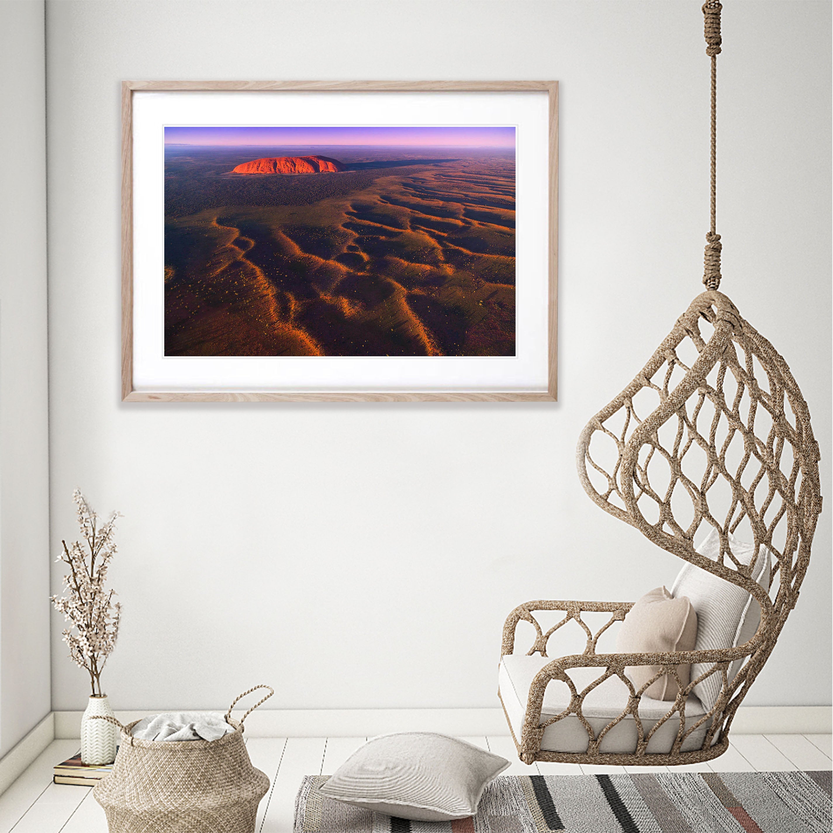 Sunrise over Uluru from the air - Northern Territory