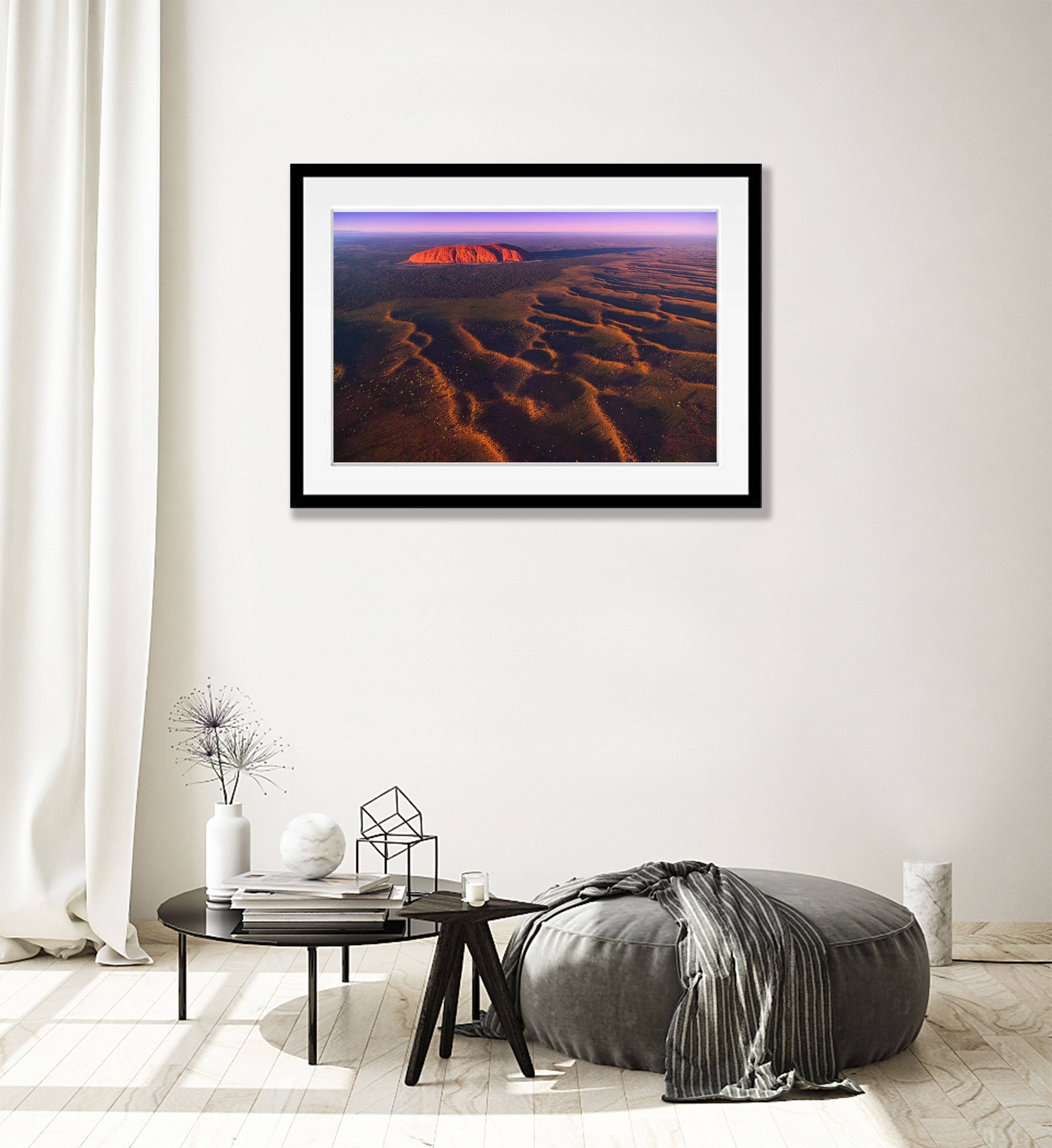 Sunrise over Uluru from the air - Northern Territory