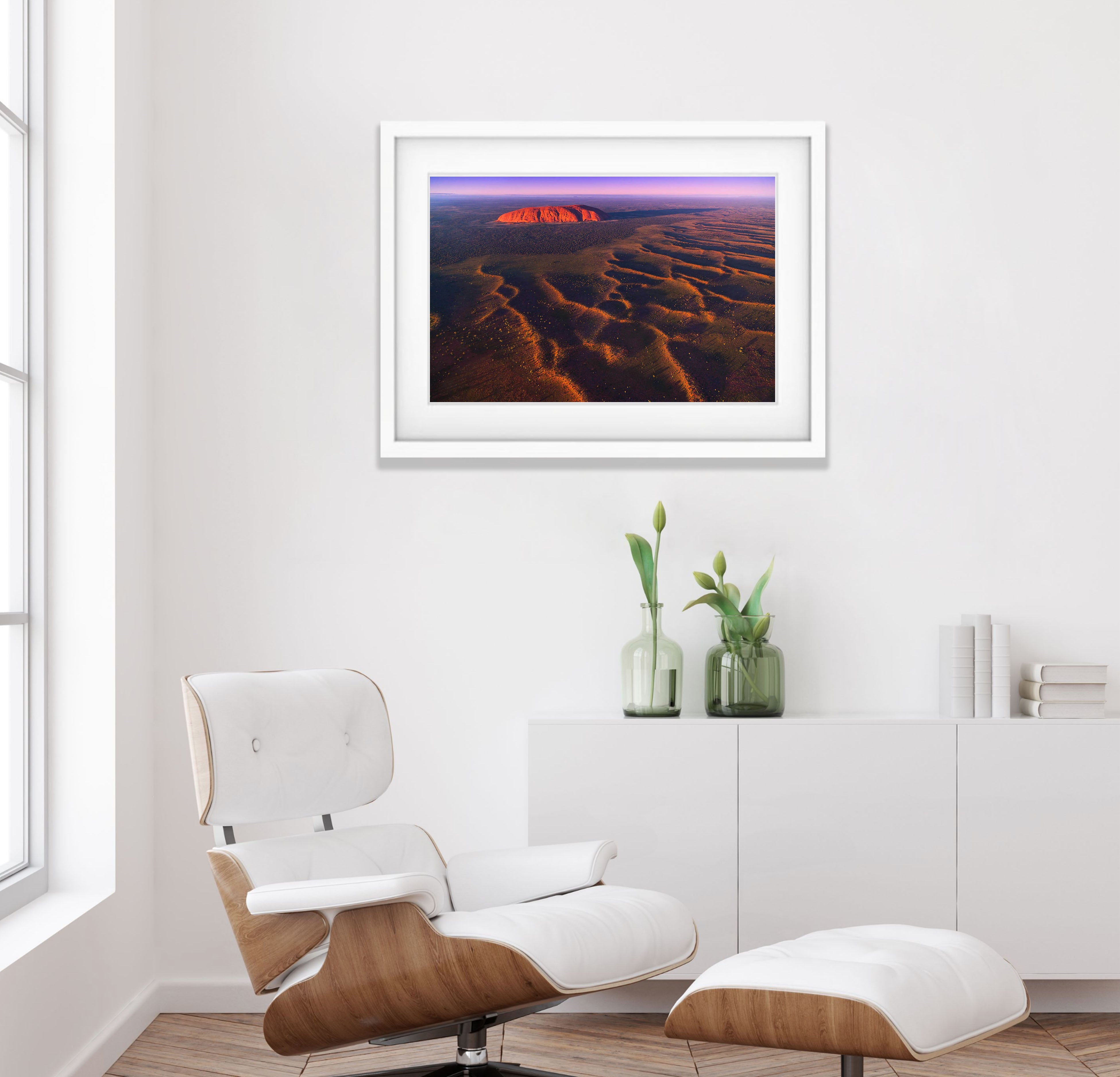 Sunrise over Uluru from the air - Northern Territory