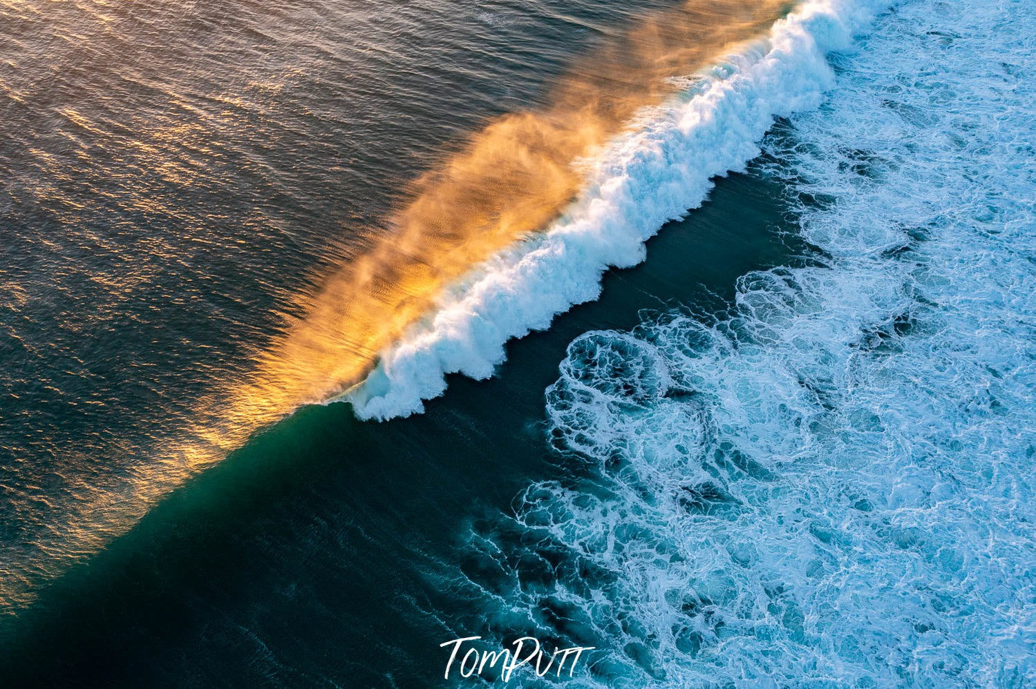 ARTWORK INSTOCK - Sunset Wave, Gunnamatta, Mornington Peninsula 150 x 100cms Canvas Raw Oak Framed Print