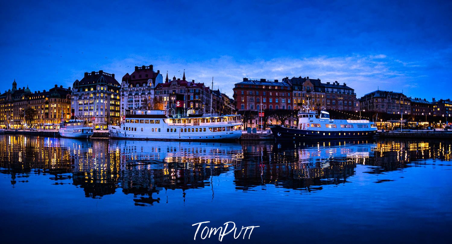 Beautiful city with a clear reflection in the water, Sweden No.3