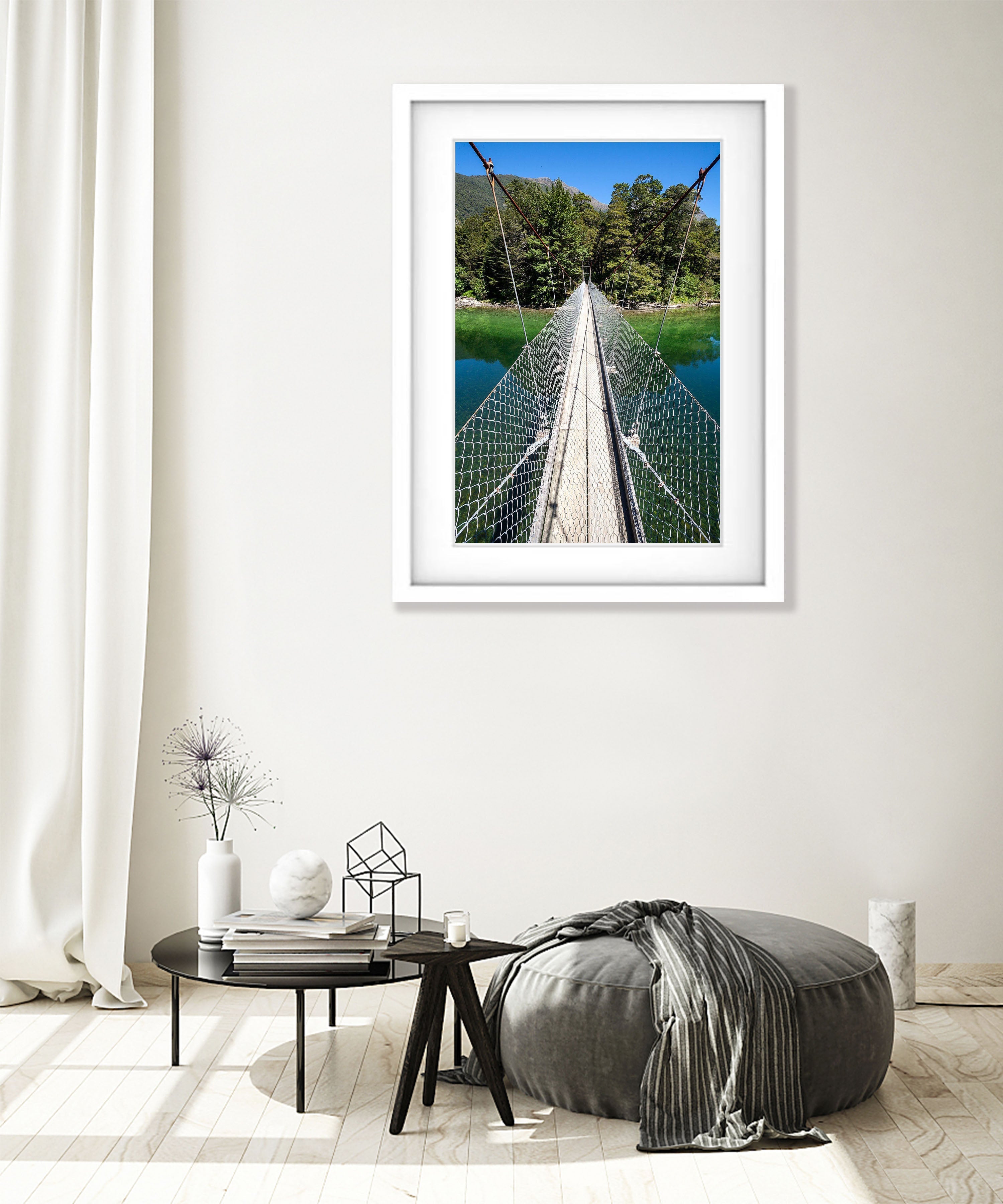 Swing Bridge across the Clinton River, Milford Track - New Zealand