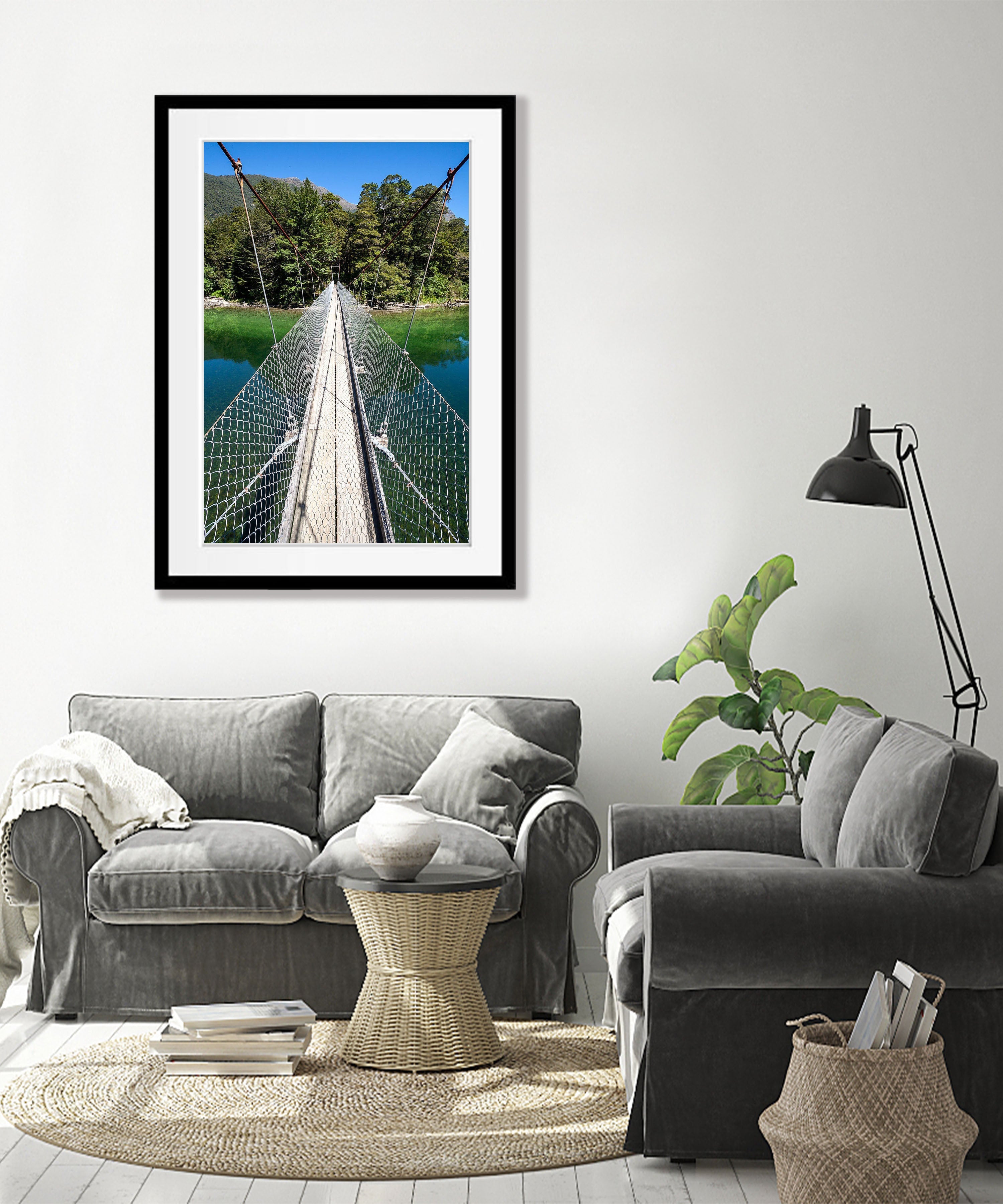 Swing Bridge across the Clinton River, Milford Track - New Zealand