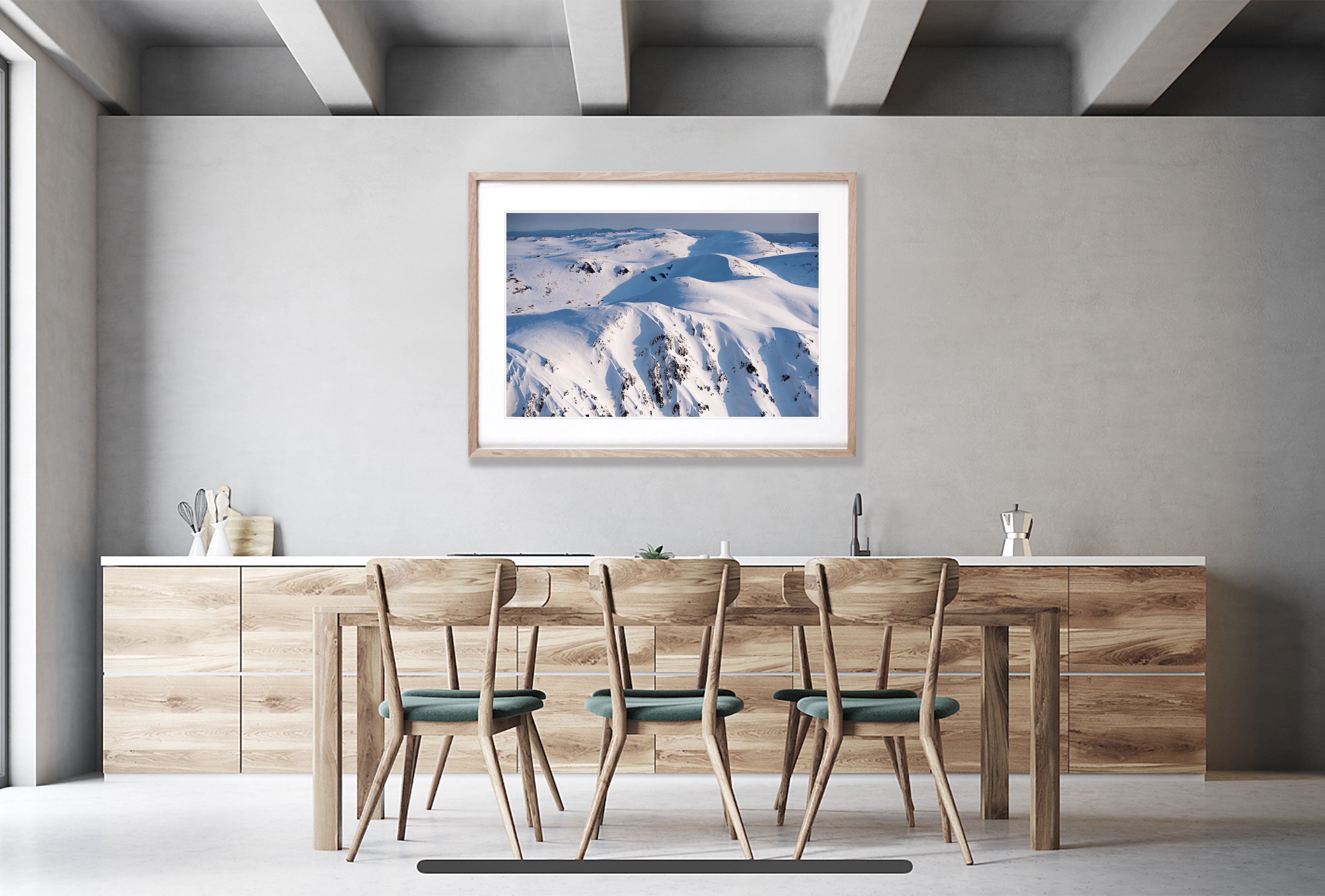 The Snowy Mountains from above in winter, New South Wales