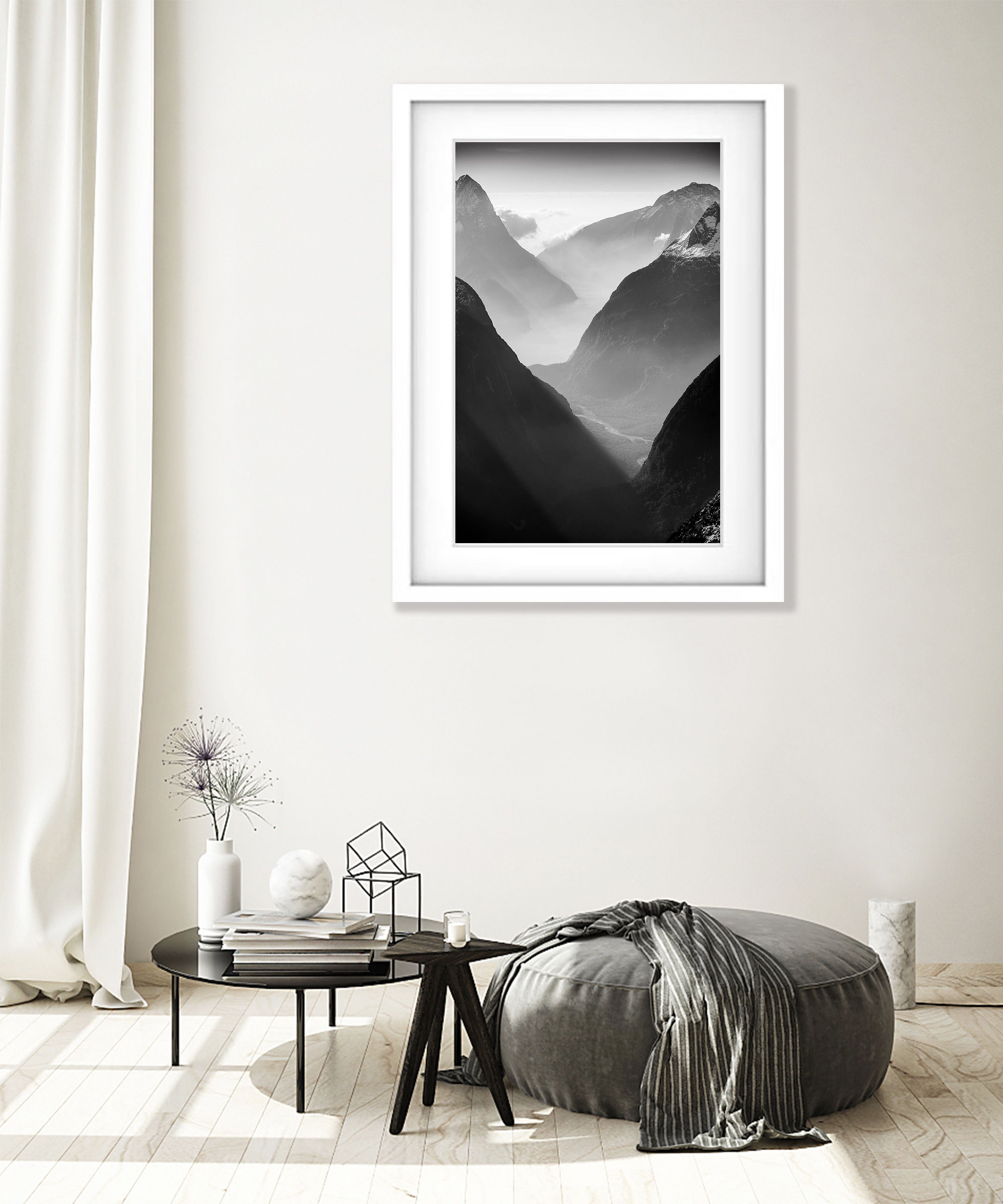 The Steep Cliffs of Fiordland from above, South Island, New Zealand
