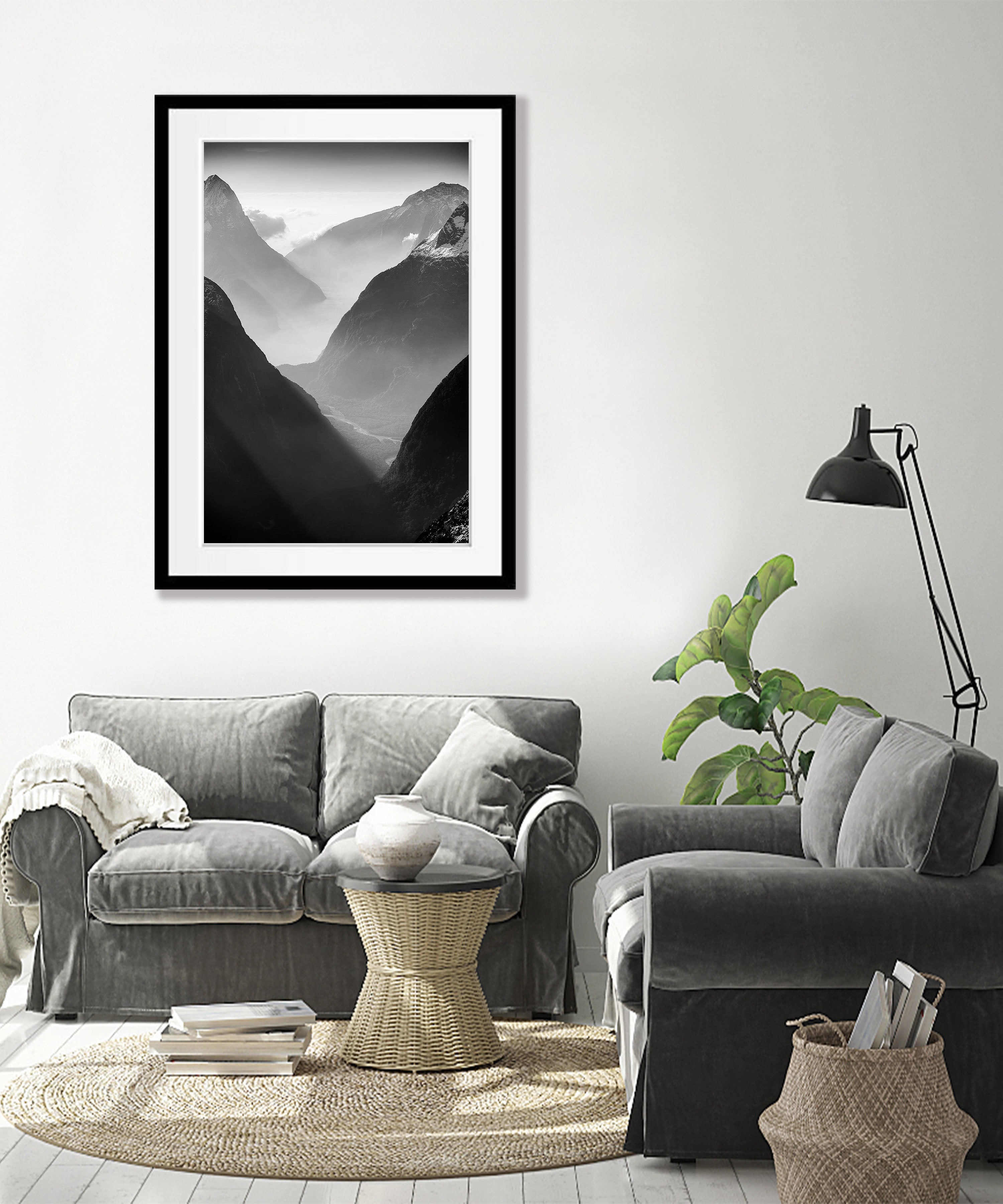 The Steep Cliffs of Fiordland from above, South Island, New Zealand
