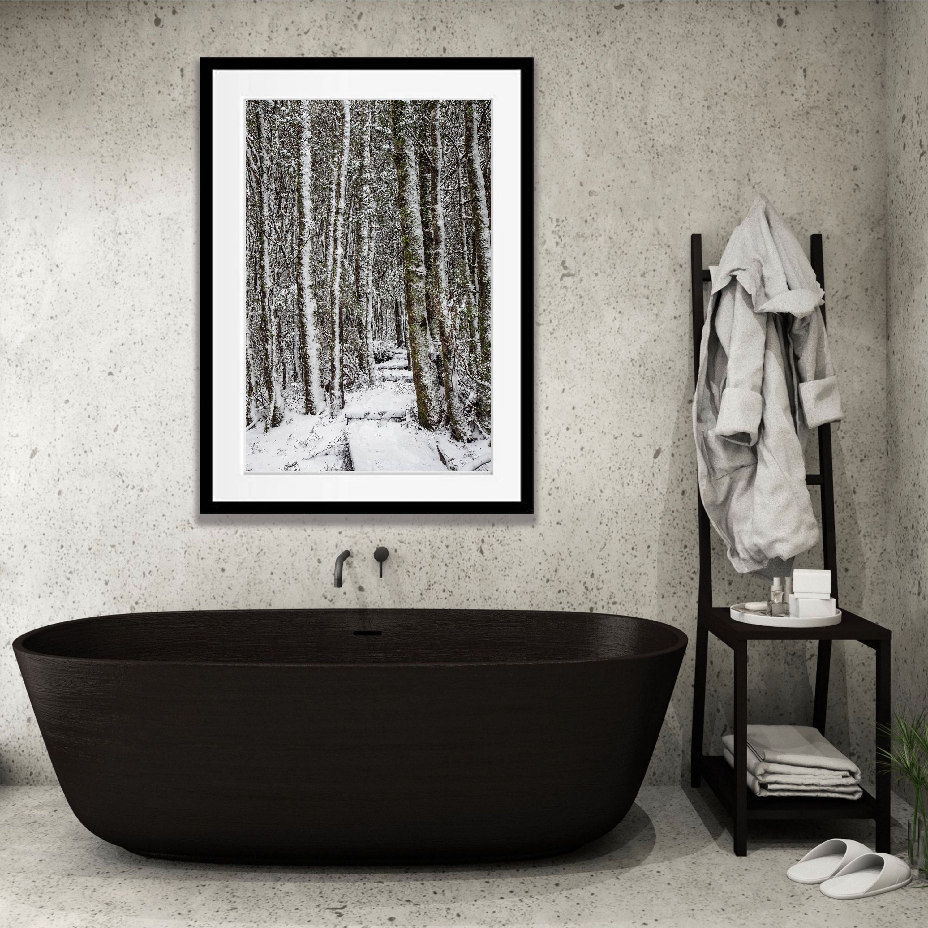 Walkway through the Snow-Covered Forest, Cradle Mountain, Tasmania
