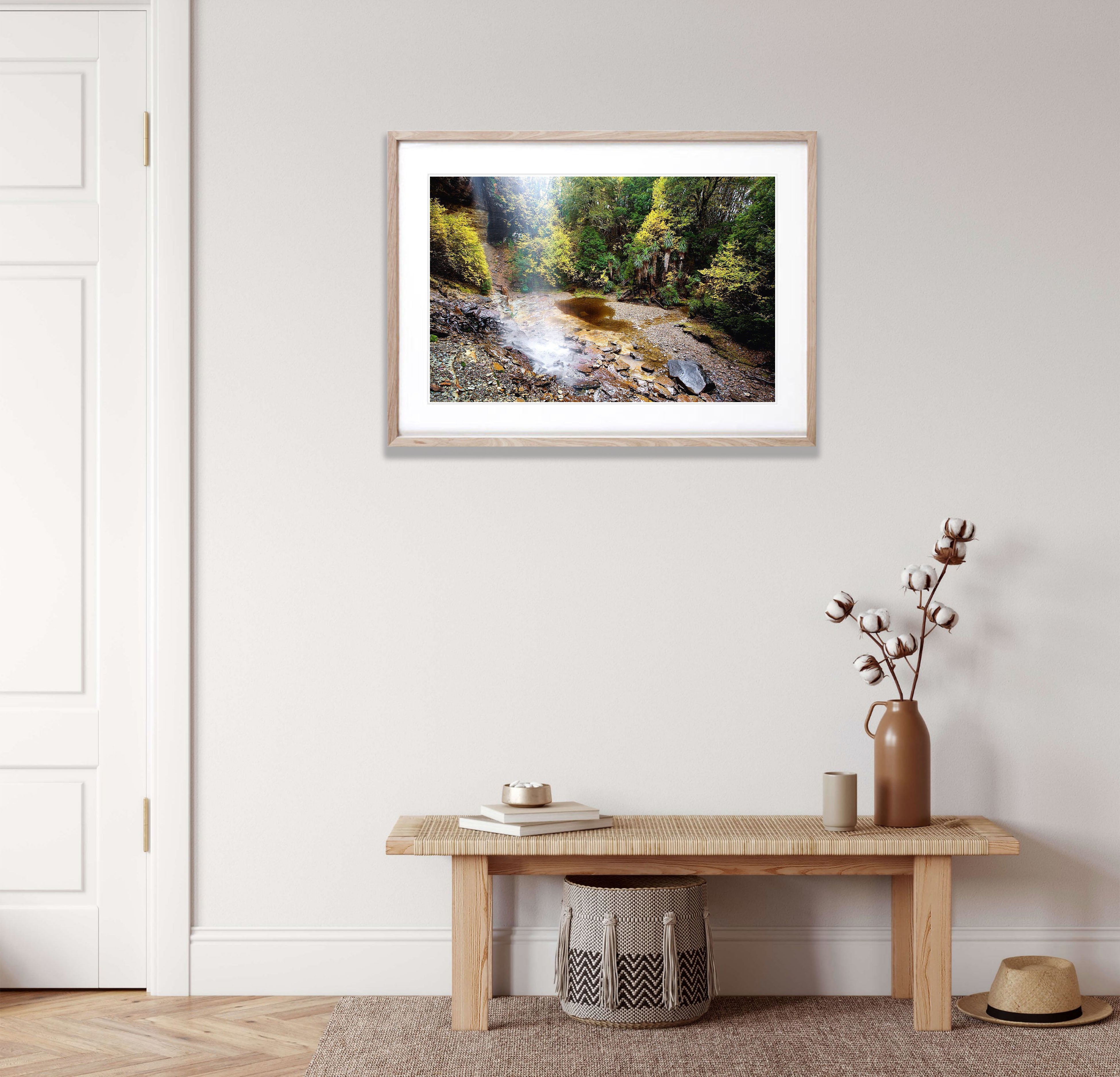 Waterfall Valley in autumn surrounded by fagus, Overland Track, Cradle Mountain, Tasmania