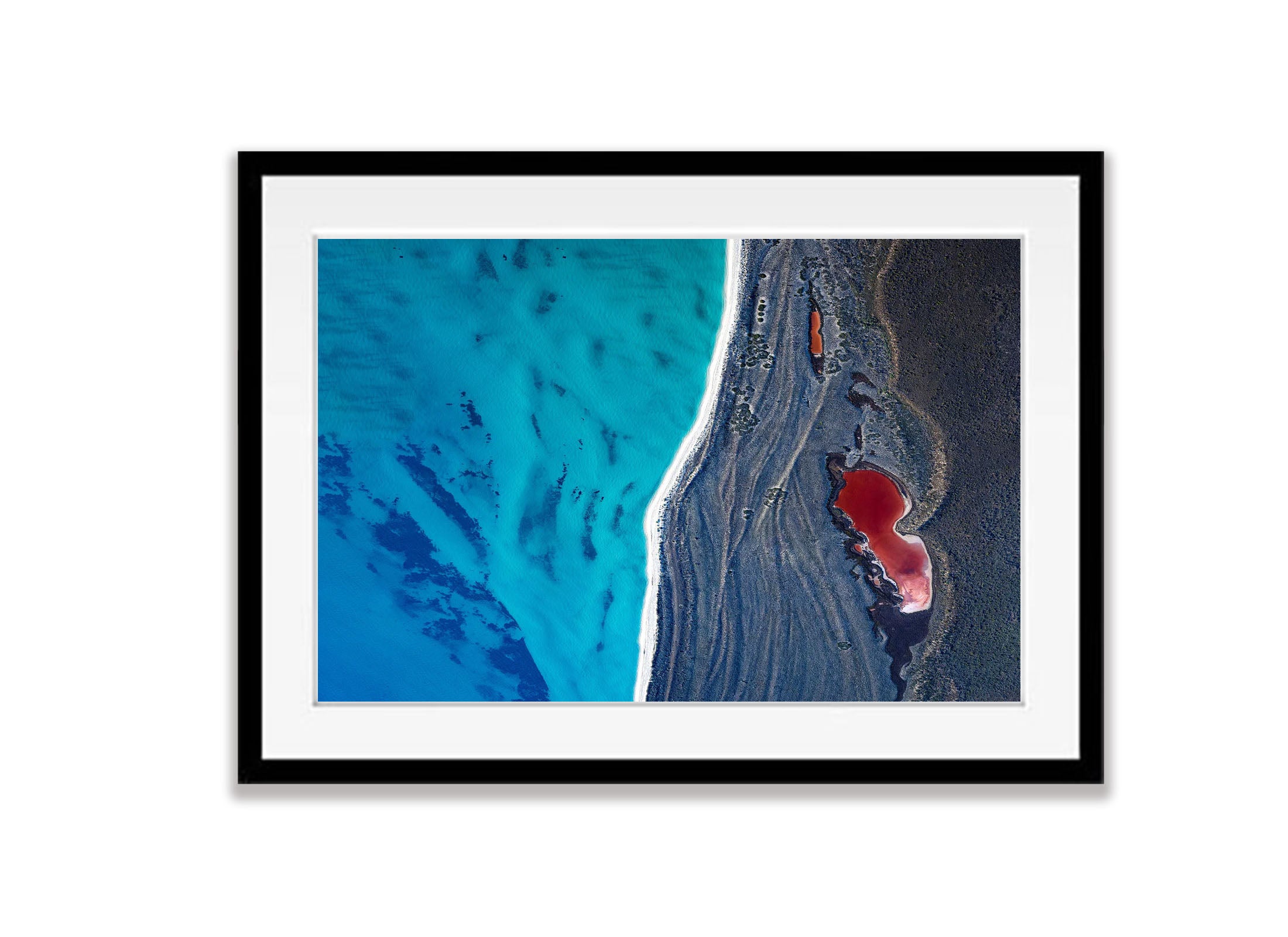 ARTWORK INSTOCK - Crimson Lake, Shark Bay, WA Aerial - 150x100cms Acrylic