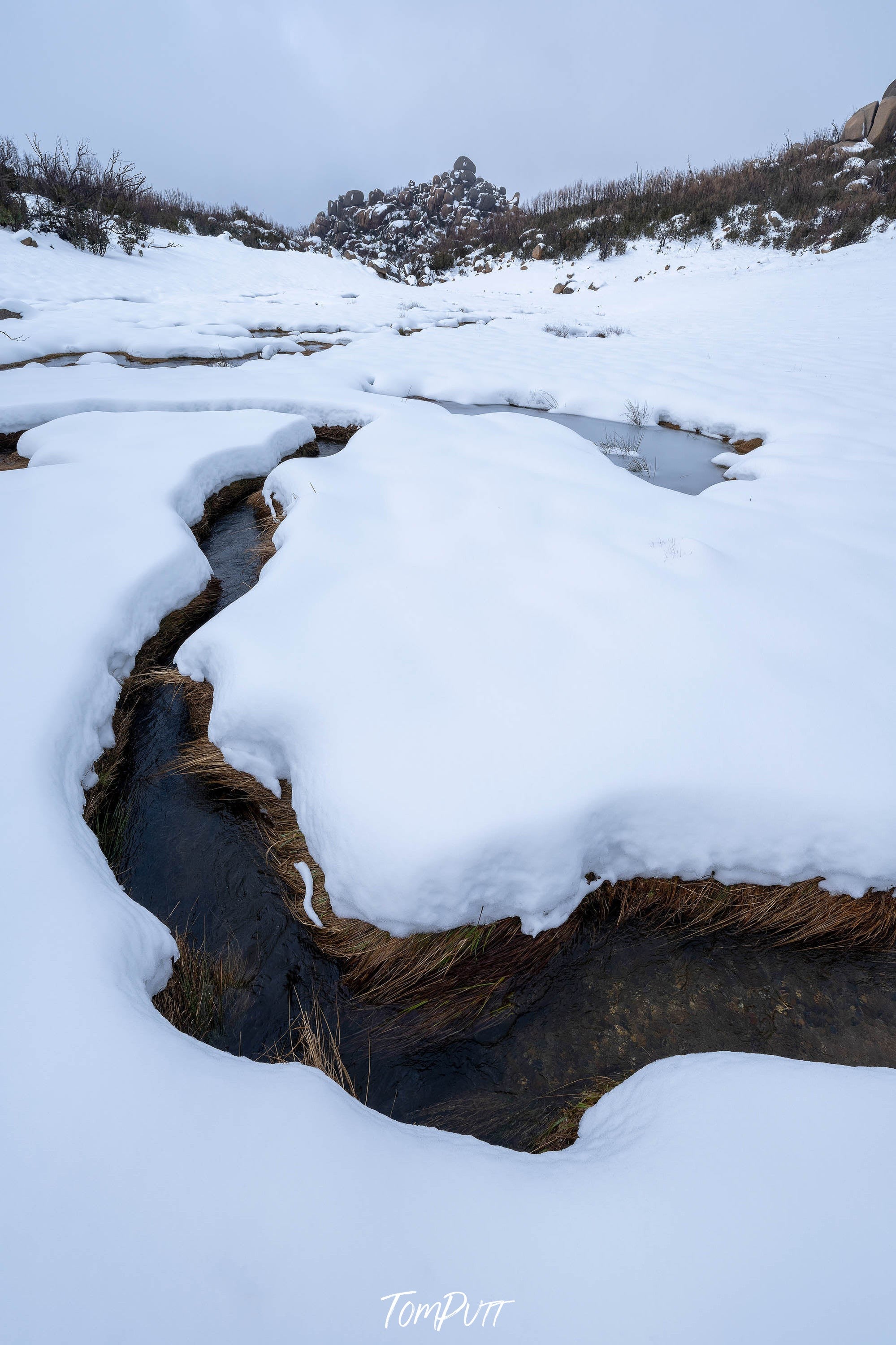 ARTWORK INSTOCK - 'The Creek, Mount Buffalo' - 150x100cms Canvas Framed Print in Raw Oak