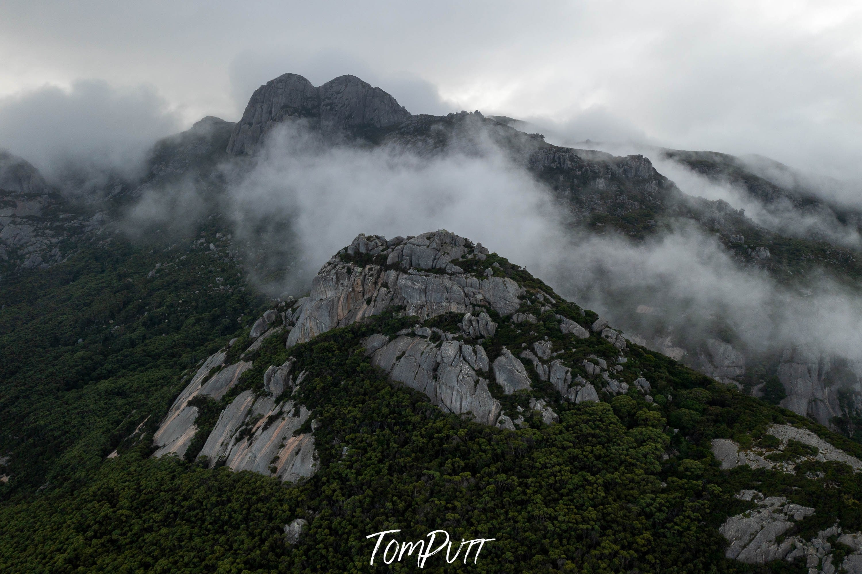 Mist amongst Mt Strzelecki, Flinders Island, Tasmania