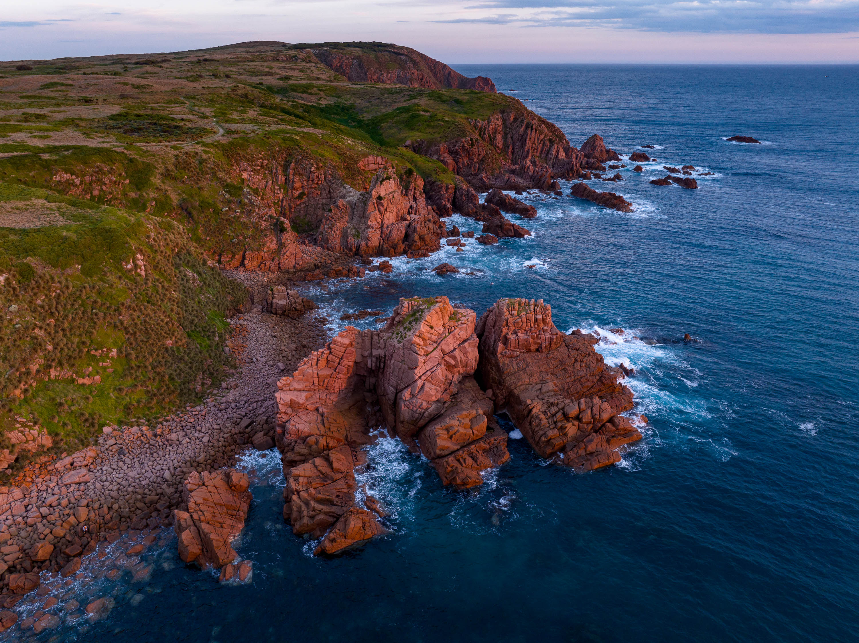 Cape Woolamai at sunset from above #2