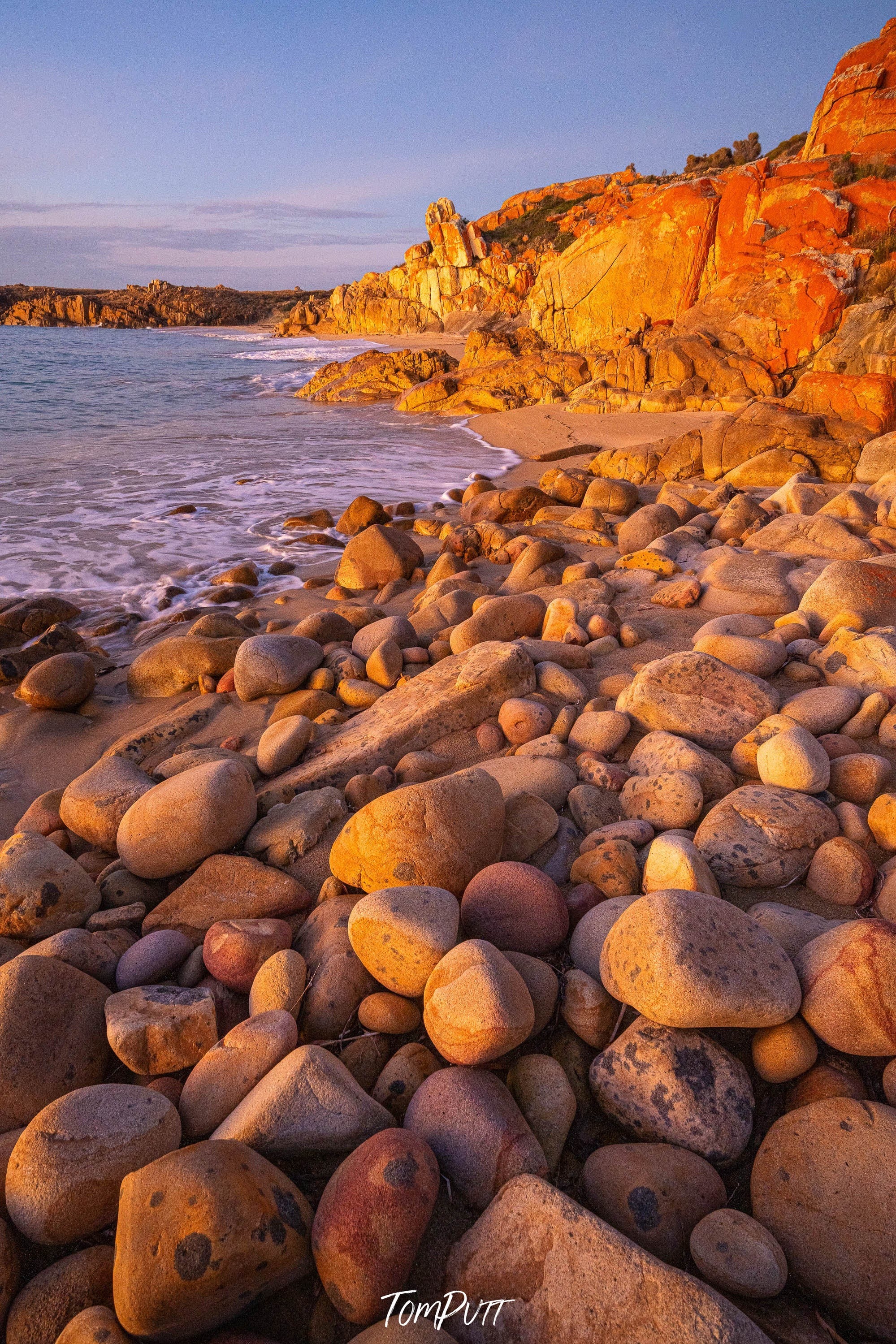 ARTWORK INSTOCK - 'The After Glow, Flinders Island, Tasmania' - 150x100cms Canvas Framed Print in Raw Oak