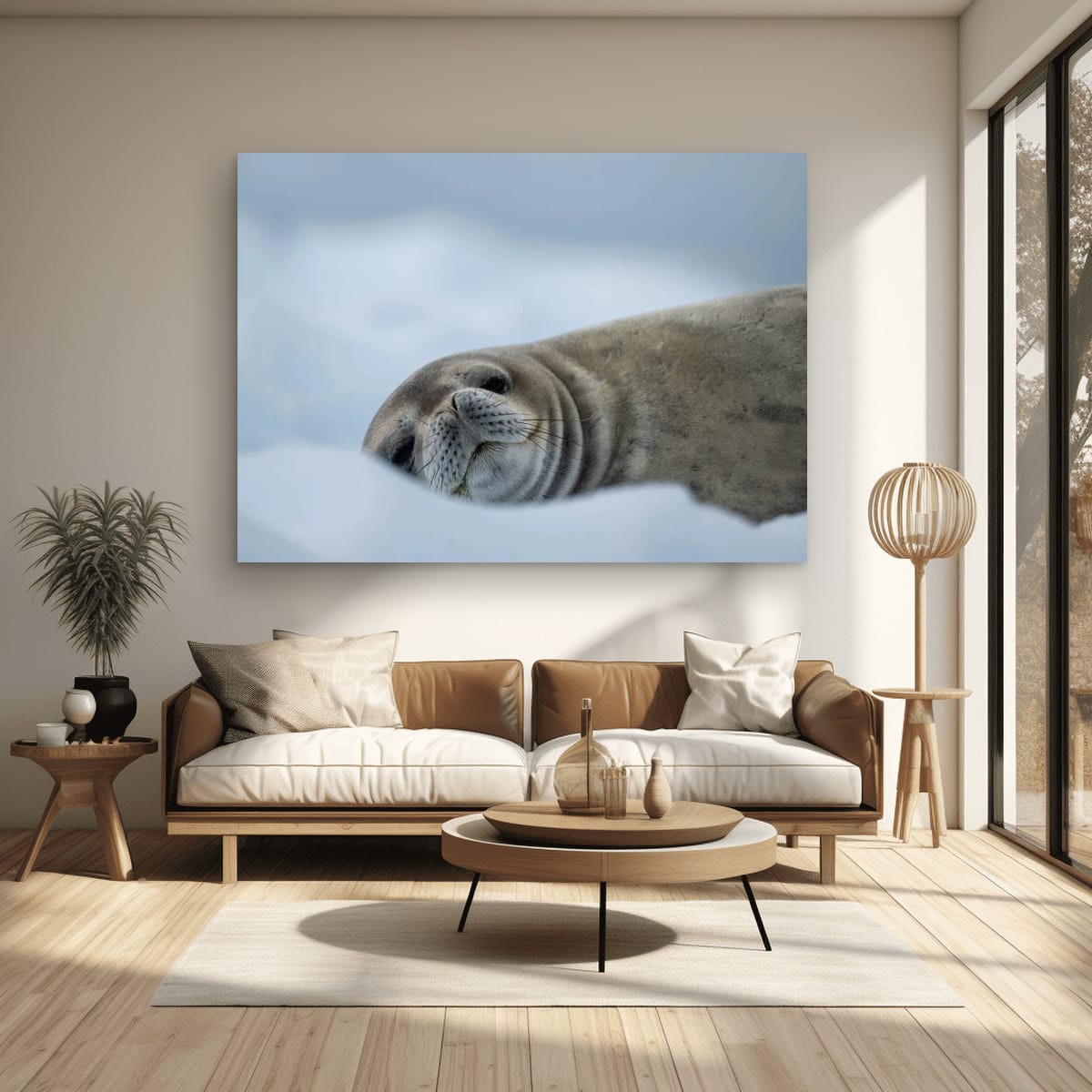 Snowy Seal Slumber, Antarctica