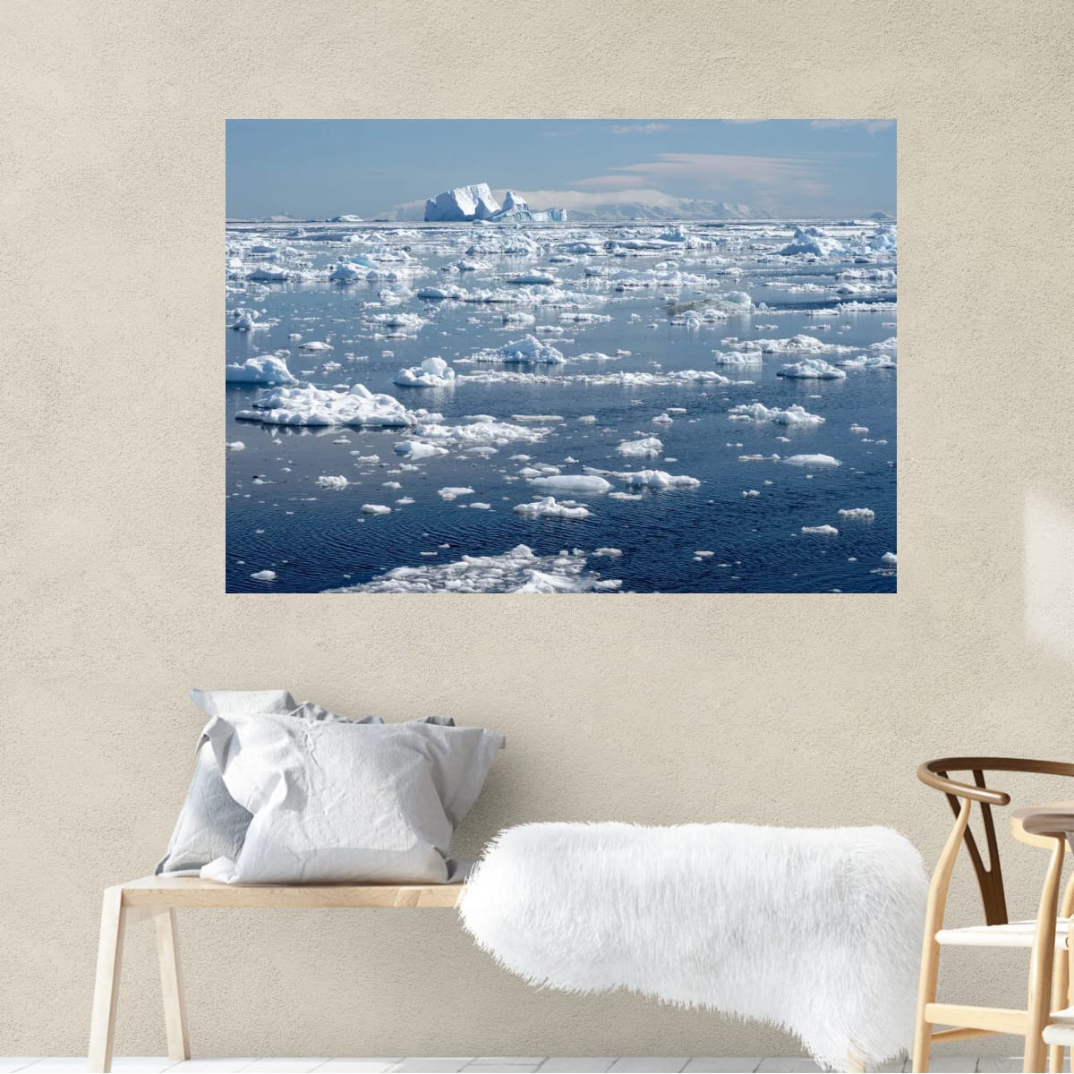 A Tranquil Dance of Icebergs in the Antarctic Blue