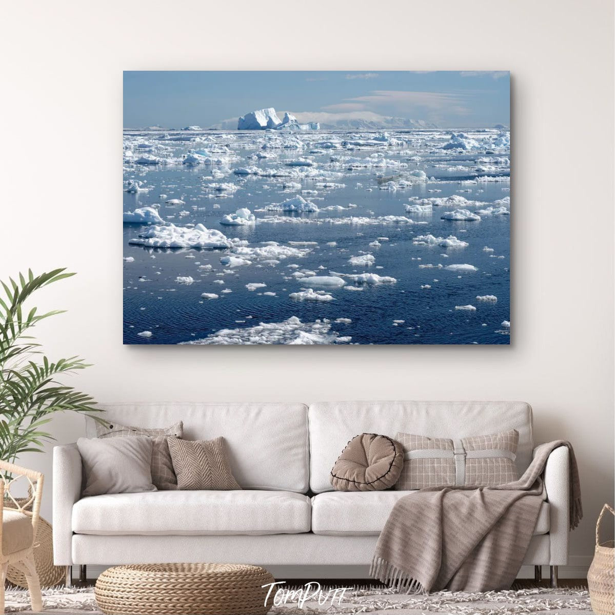 A Tranquil Dance of Icebergs in the Antarctic Blue