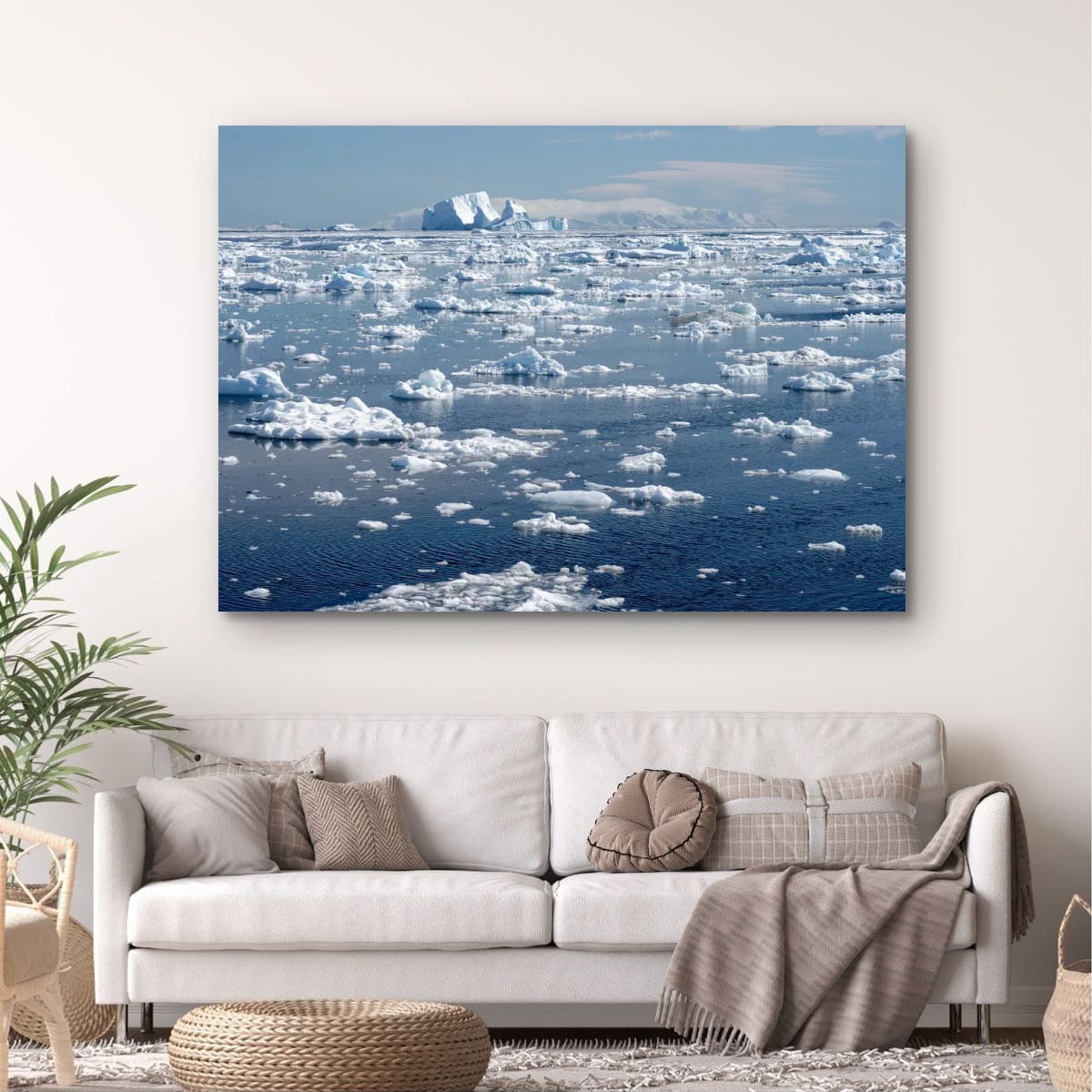 A Tranquil Dance of Icebergs in the Antarctic Blue