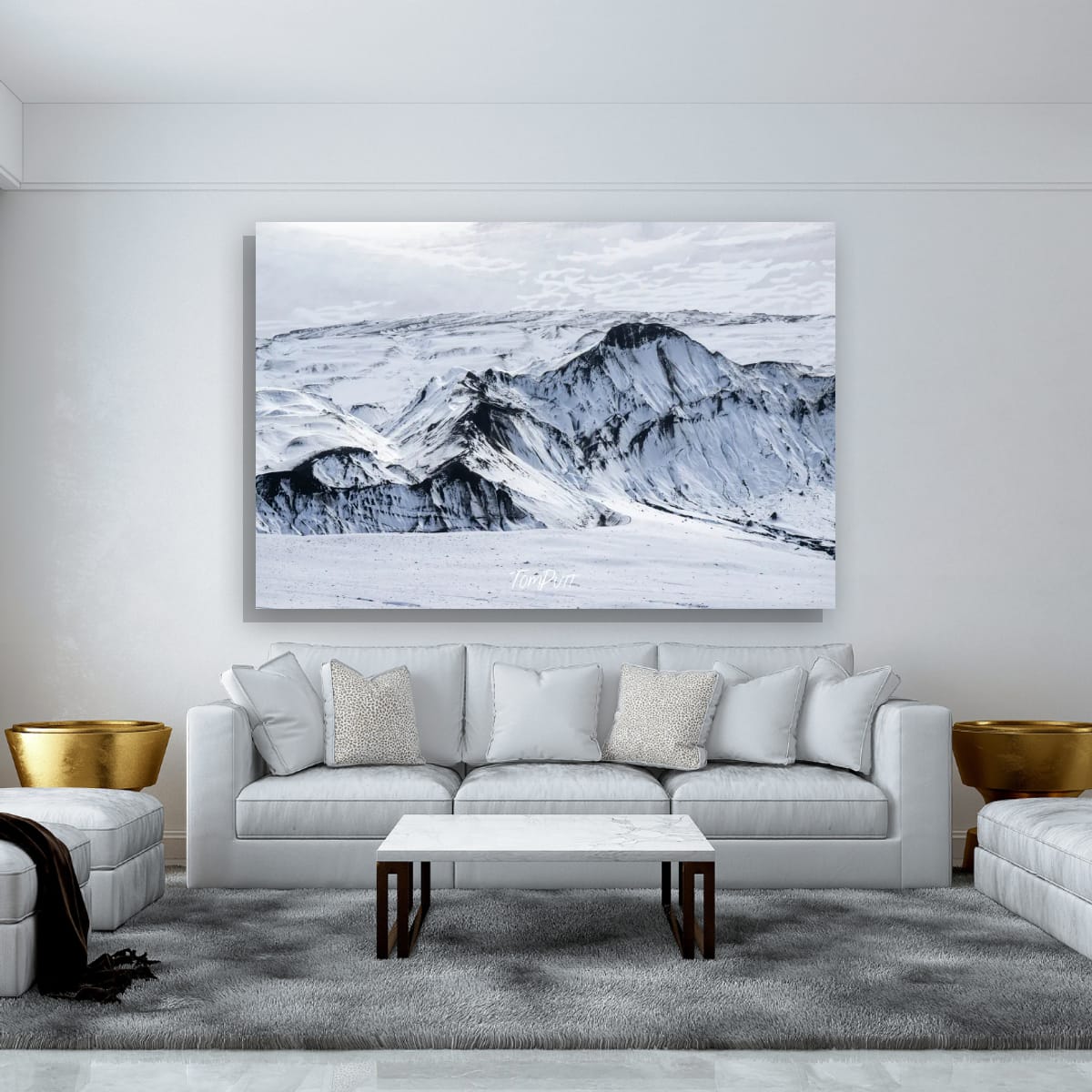 Snow-covered Deception Island, Antarctica