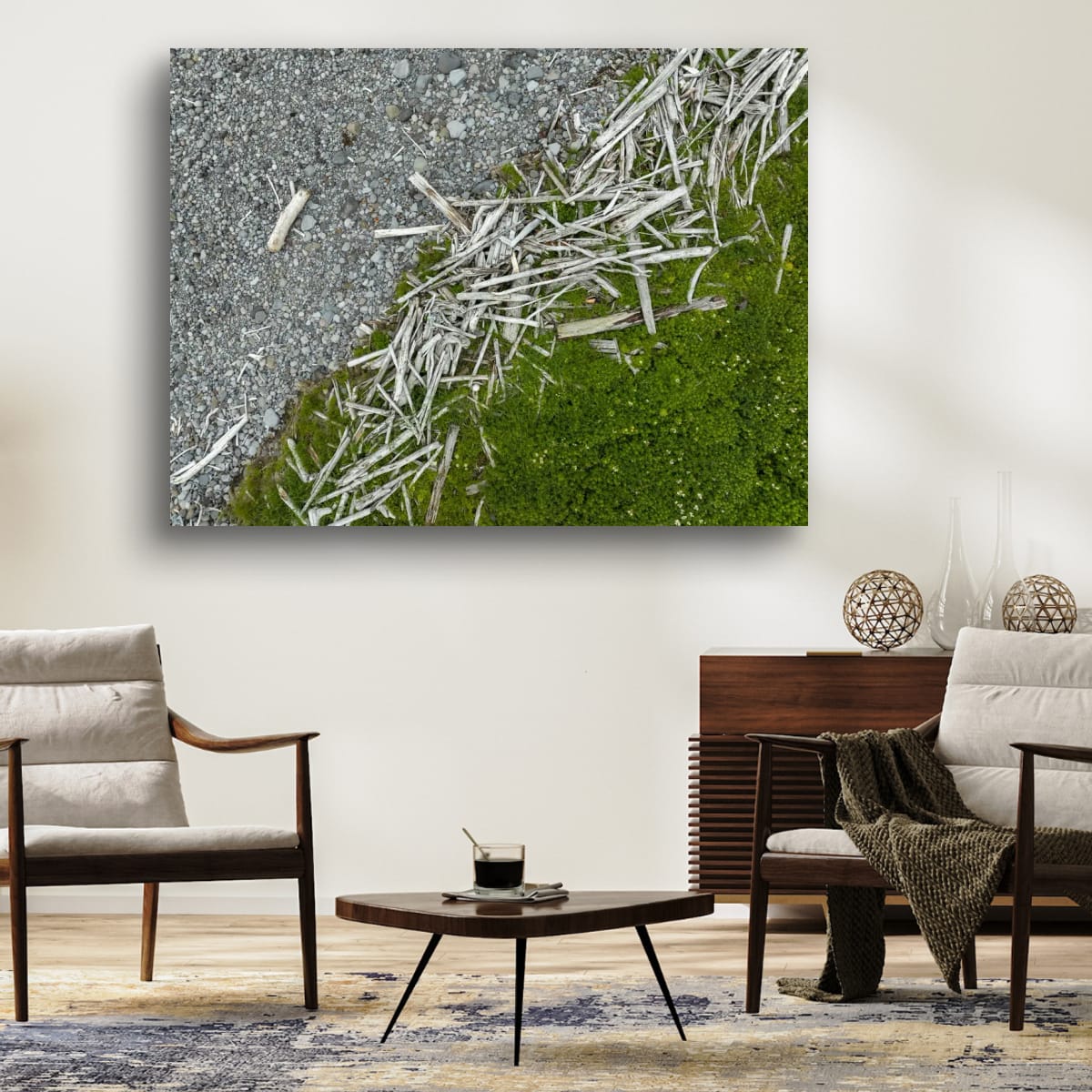 Driftwood, Stone and Moss
