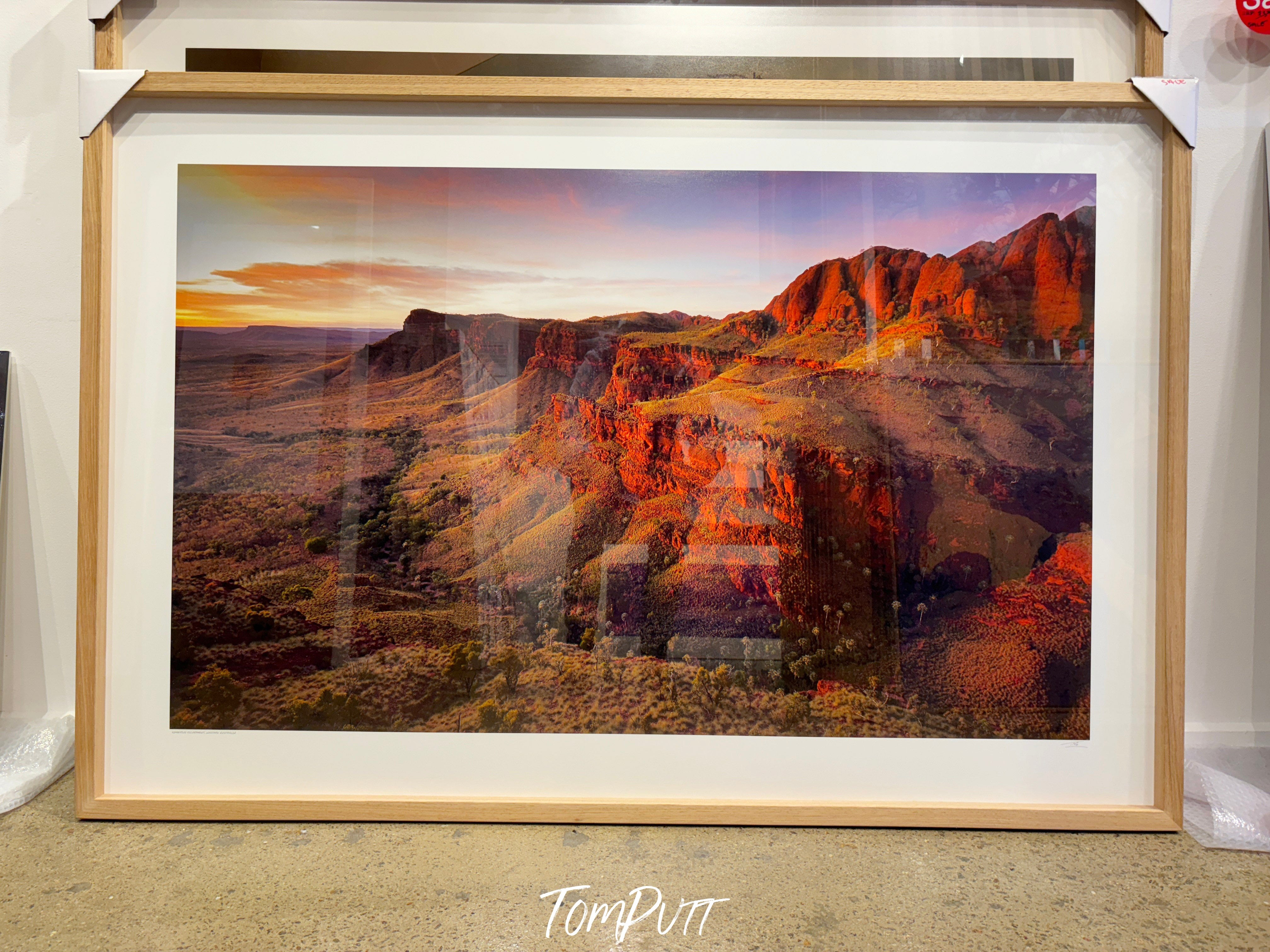 ARTWORK INSTOCK -  Kimberley Escarpment WA - 150 x 120cms Framed Raw Oak PICKUP TODAY!