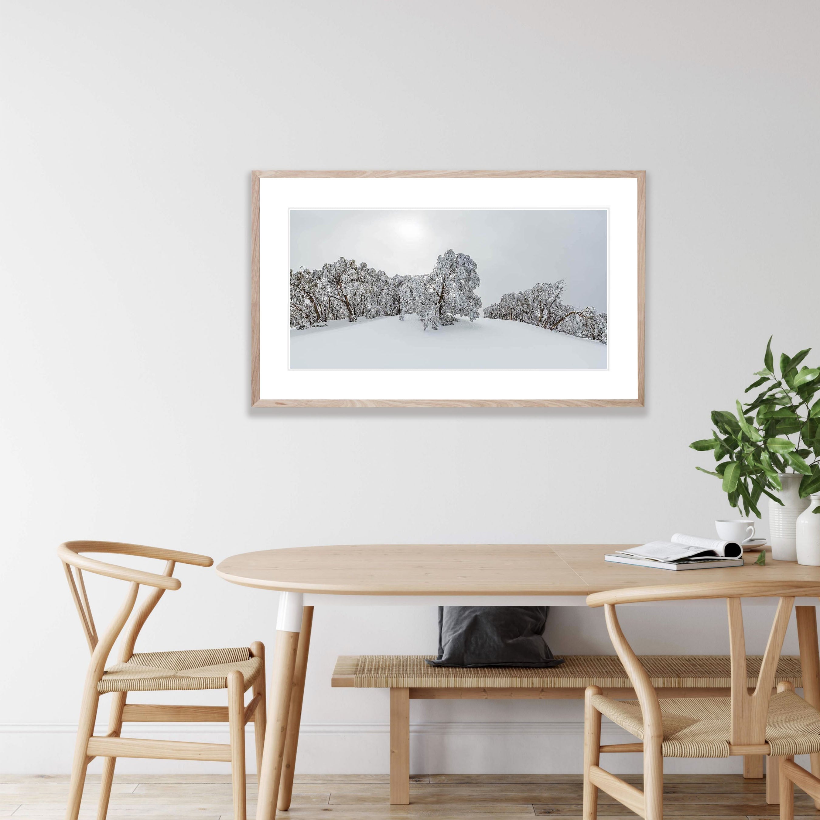 ARTWORK INSTOCK - Ice Tree, Mount Baw Baw - Victorian High Country - 150 x 50cms Canvas Raw Oak Print