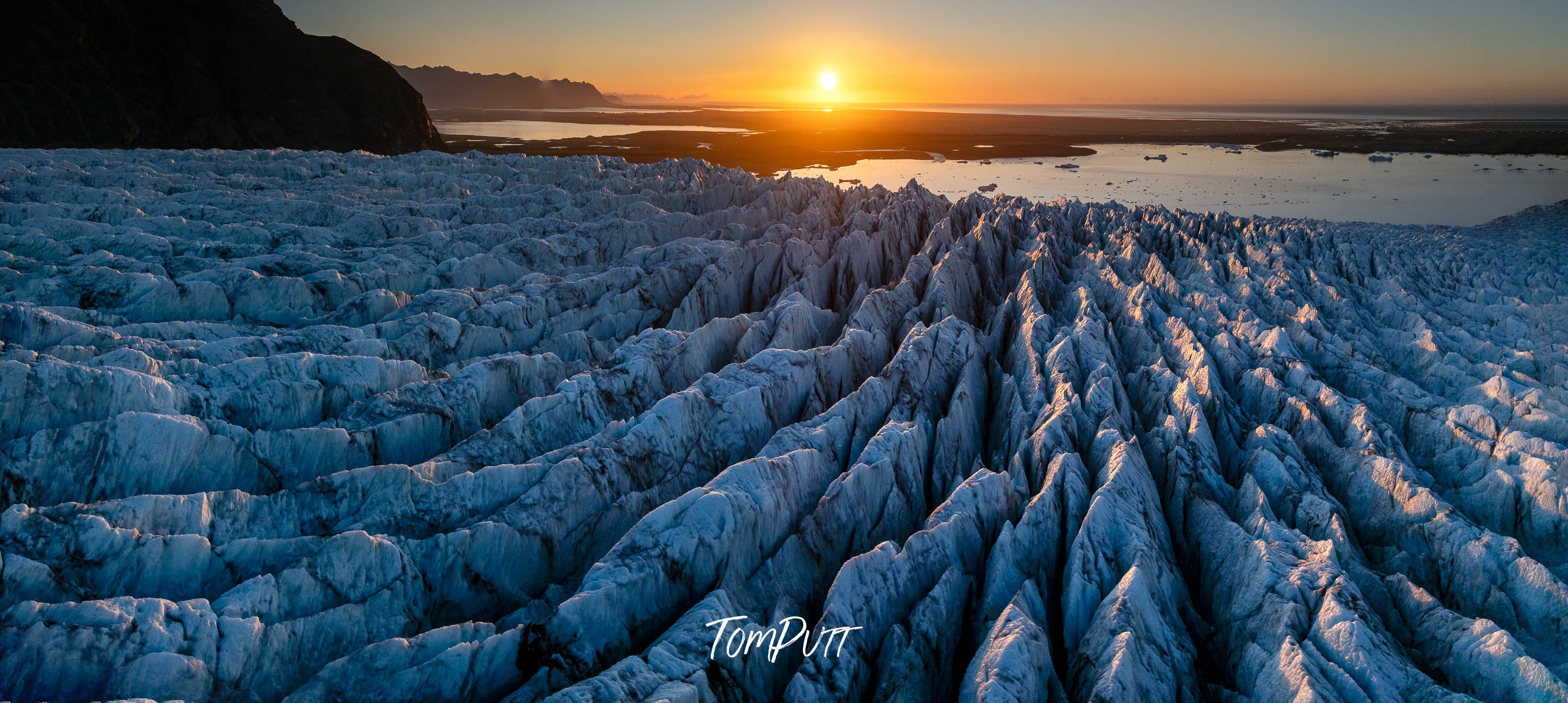 Panoramic Sunset Over Fjallsárlón, Iceland