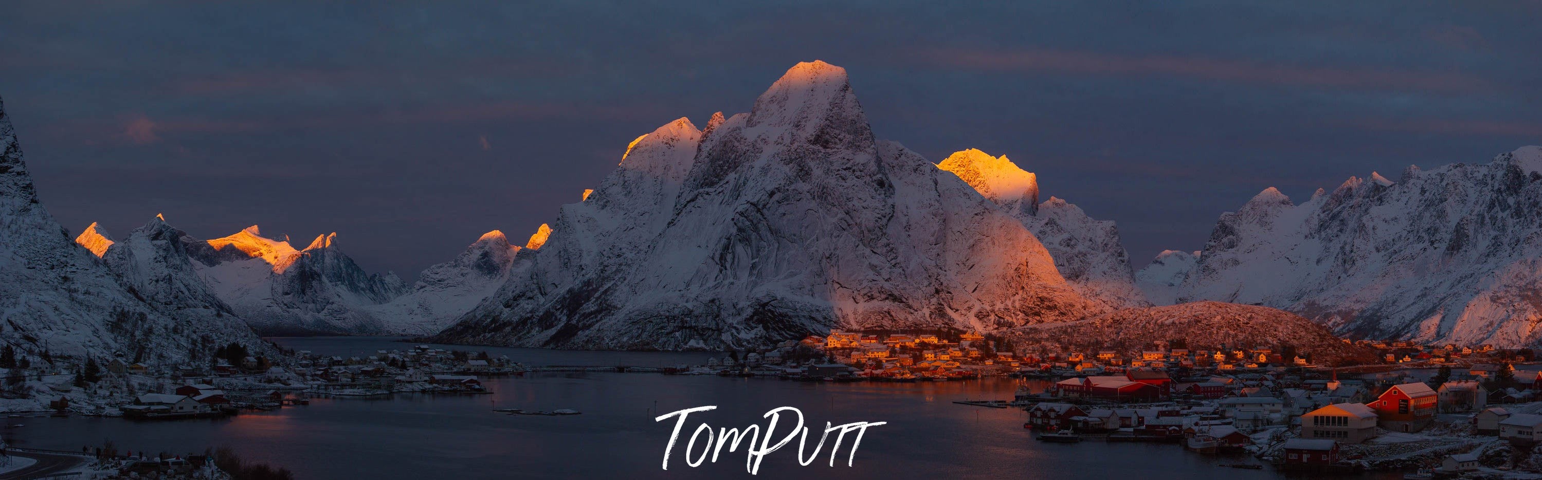 Reine sunrise panorama, Lofoten, Norway