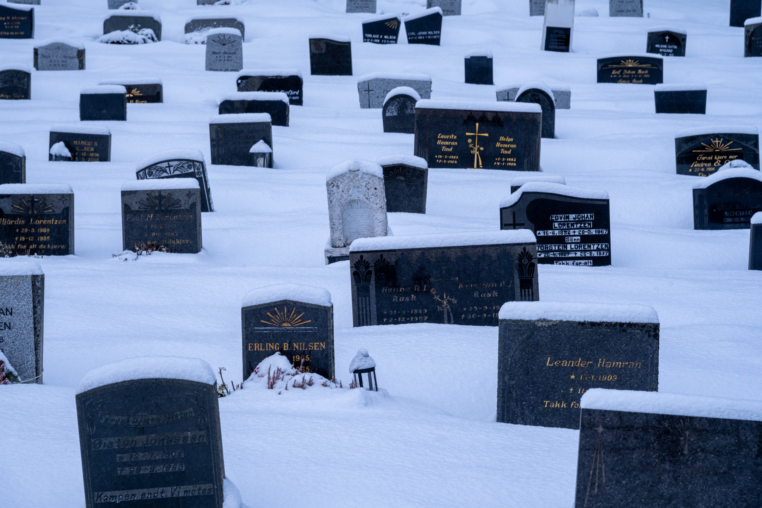 Cemetery Headstones, Lofoten, Norway