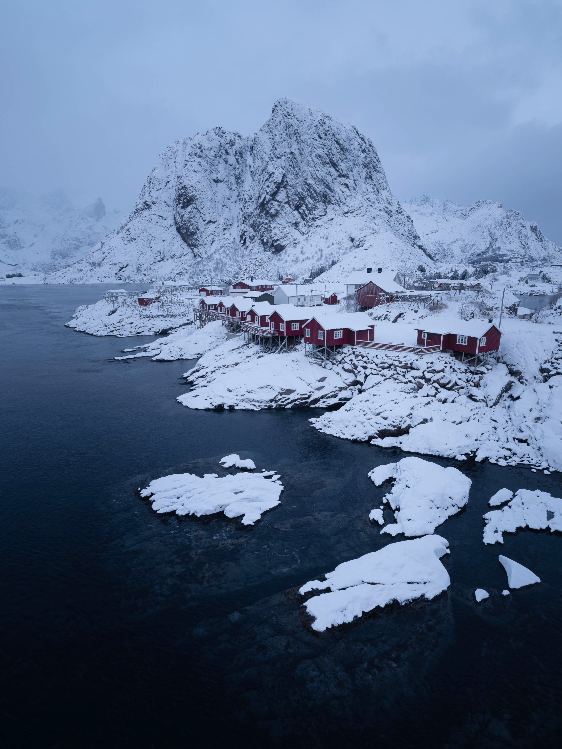 Reine under snow, Lofoten, Norway