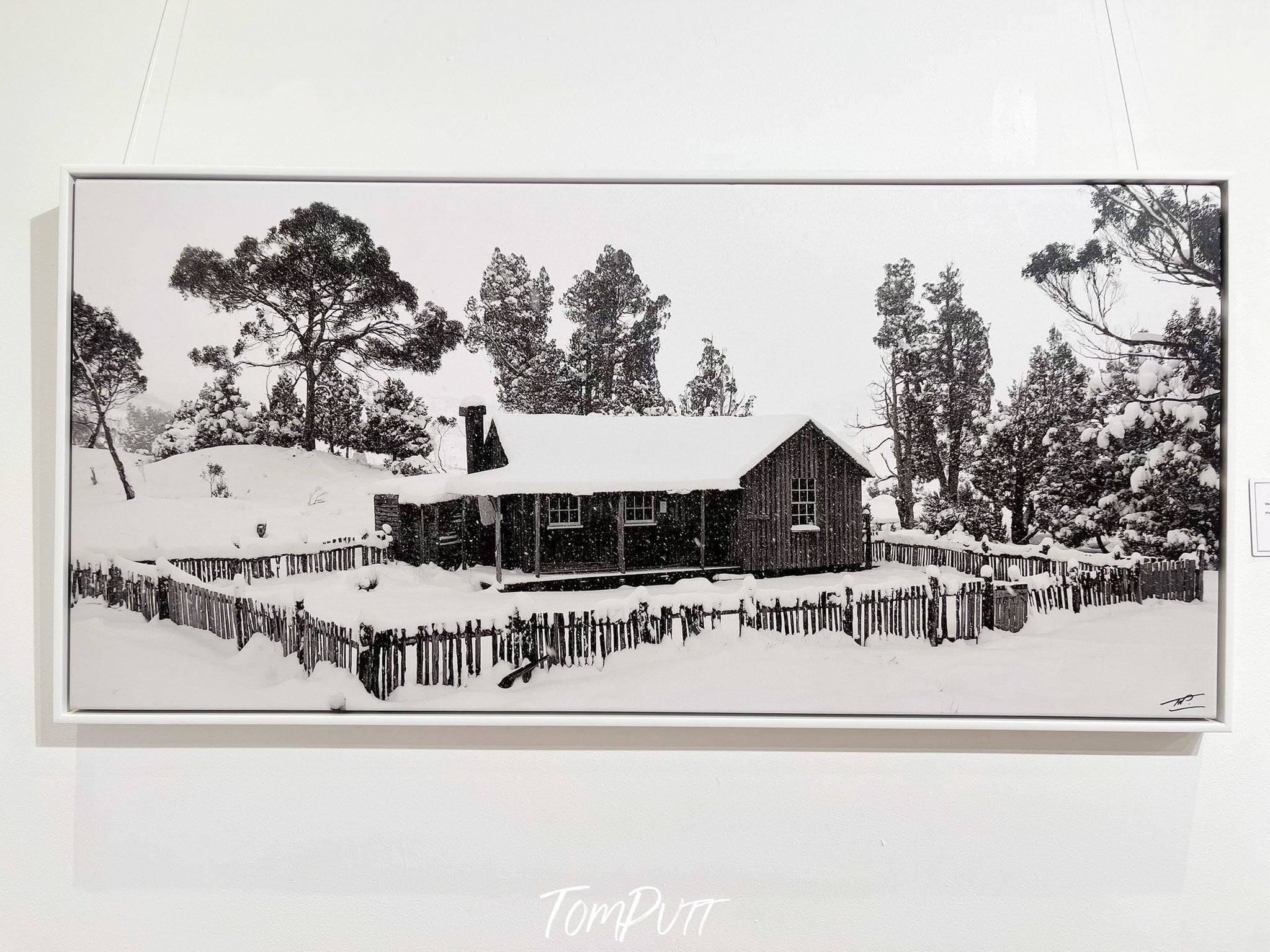 ARTWORK INSTOCK - Mount Kate Hut, Cradle Mountain, Tasmania - 150 x 75cms White Framed Canvas Print