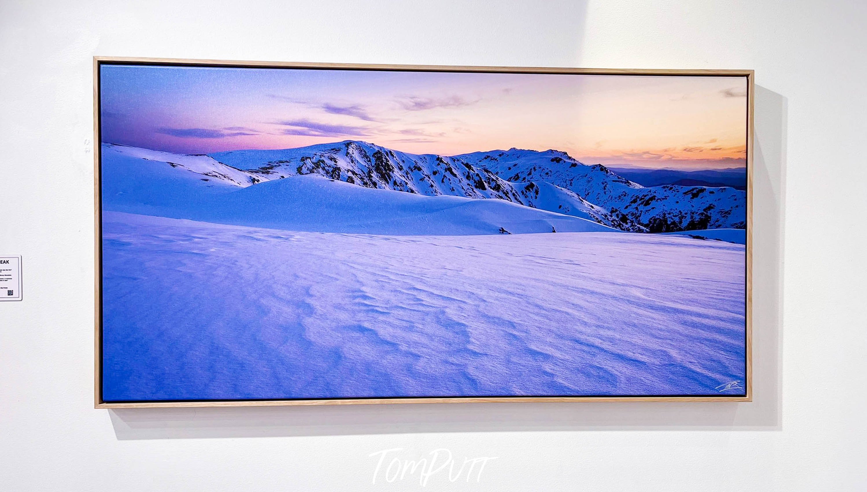 ARTWORK INSTOCK - 'Carruthers Peak, Snowy Mountains, NSW' - 150x80cms Canvas Framed Print in Raw Oak