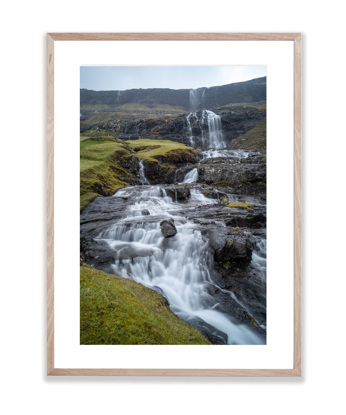 Cascading waterfall, Faroe Islands