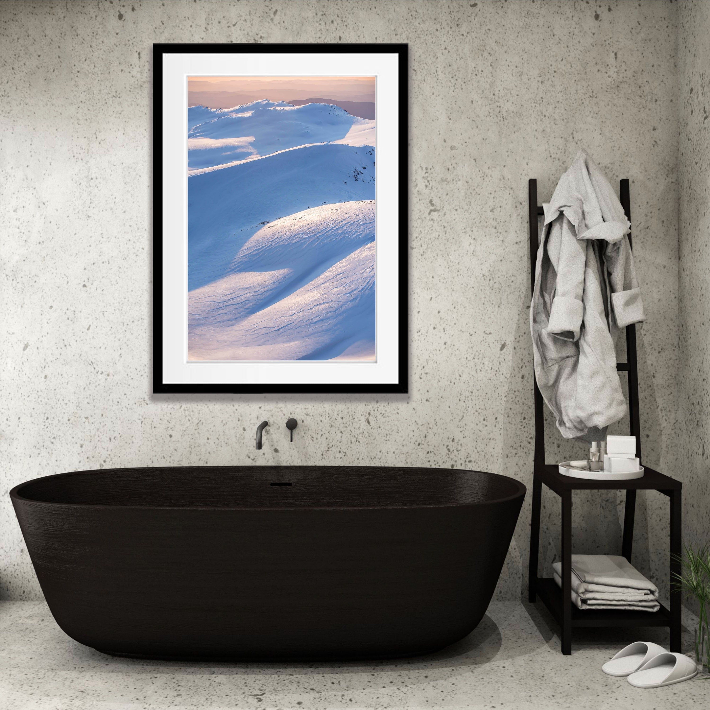 ARTWORK INSTOCK -  Ridgelines, Snowy Mountains, New South Wales - 150 x 100cms Canvas Raw Oak Print