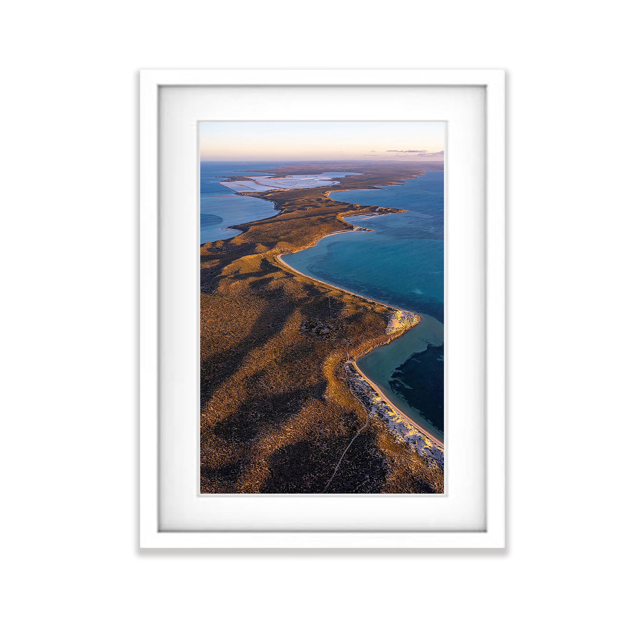 Saltworks Coastline, Shark Bay, WA Aerial