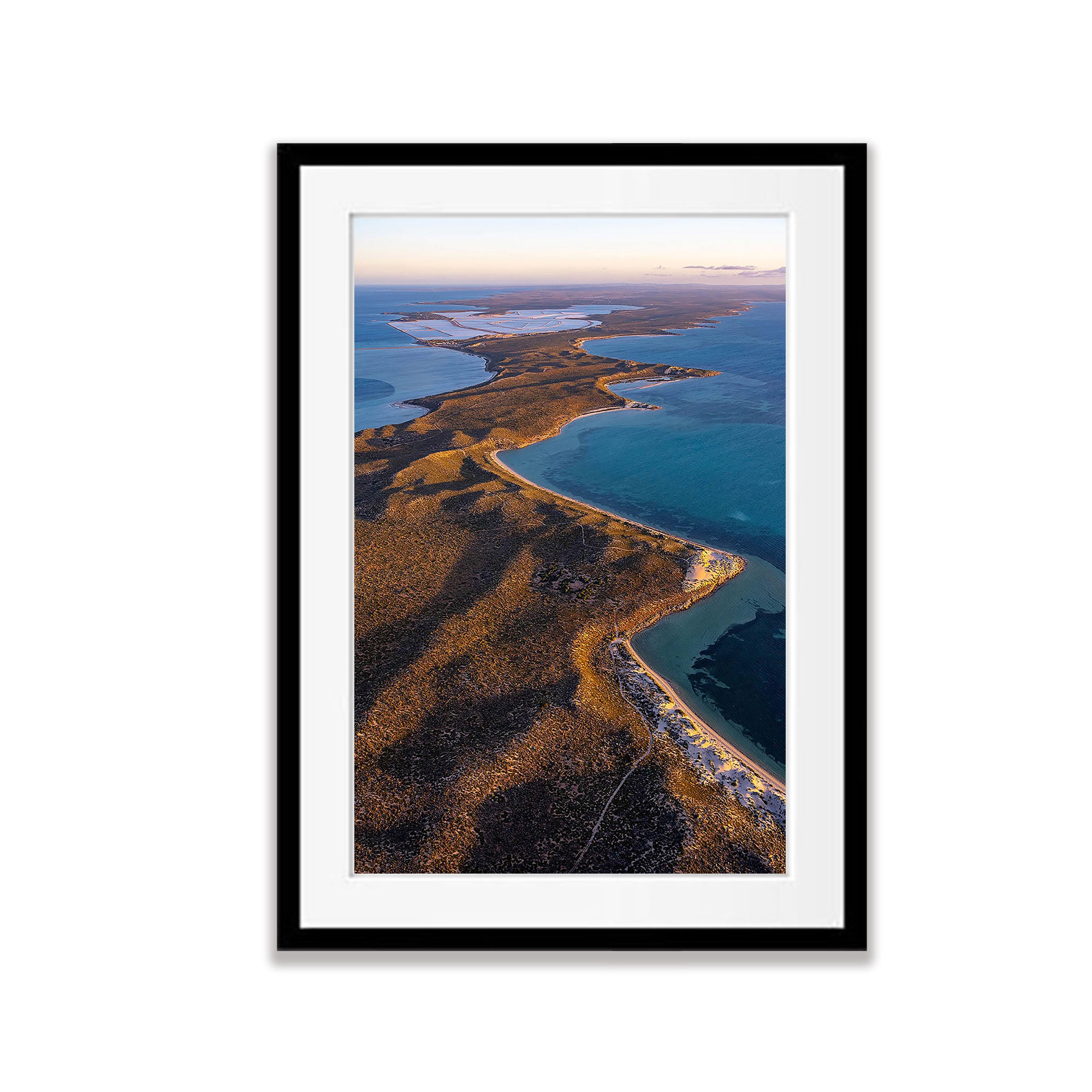 Saltworks Coastline, Shark Bay, WA Aerial