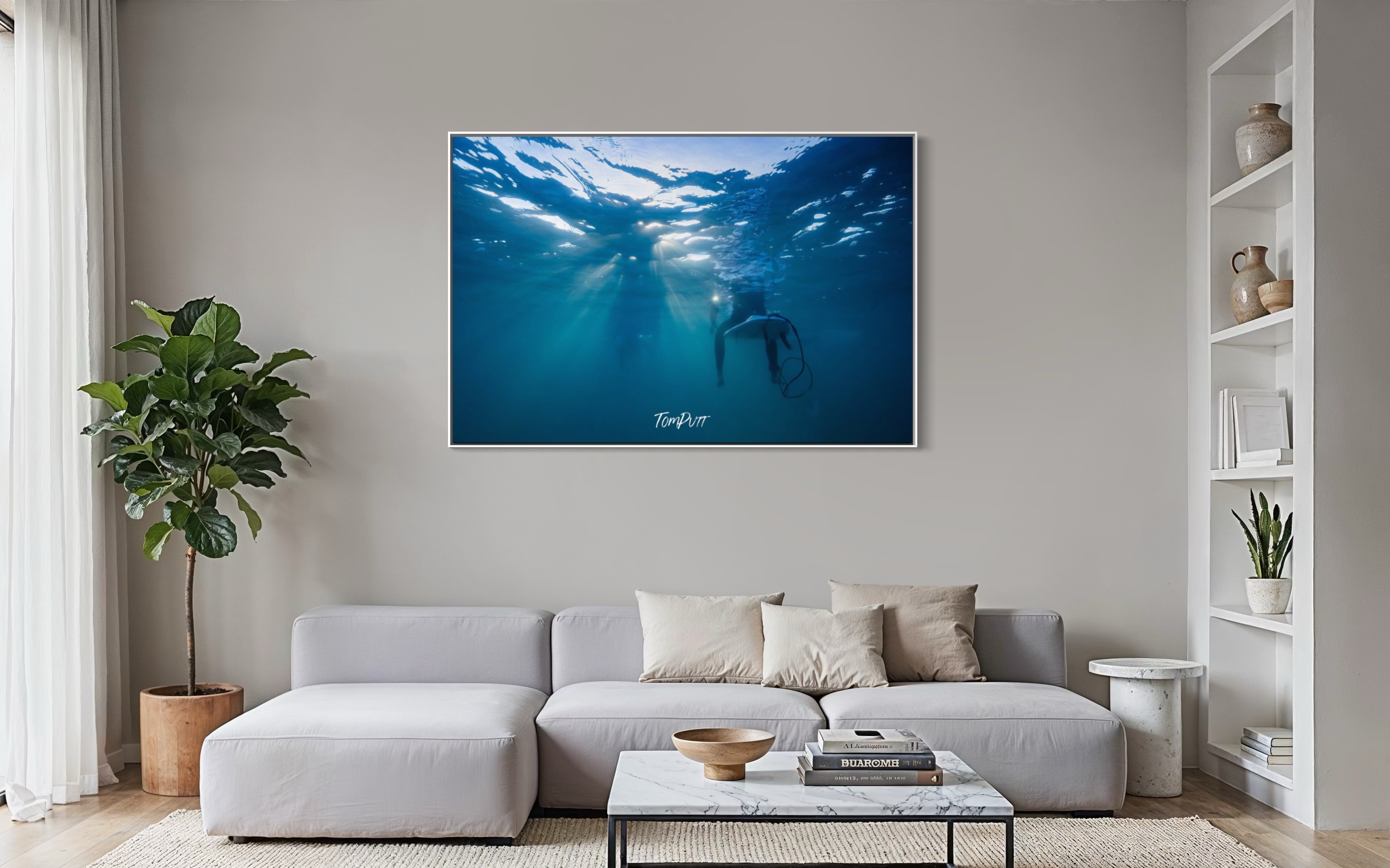 ARTWORK INSTOCK - Morning Rays, Mornington Peninsula 200x132cms Canvas White Frame