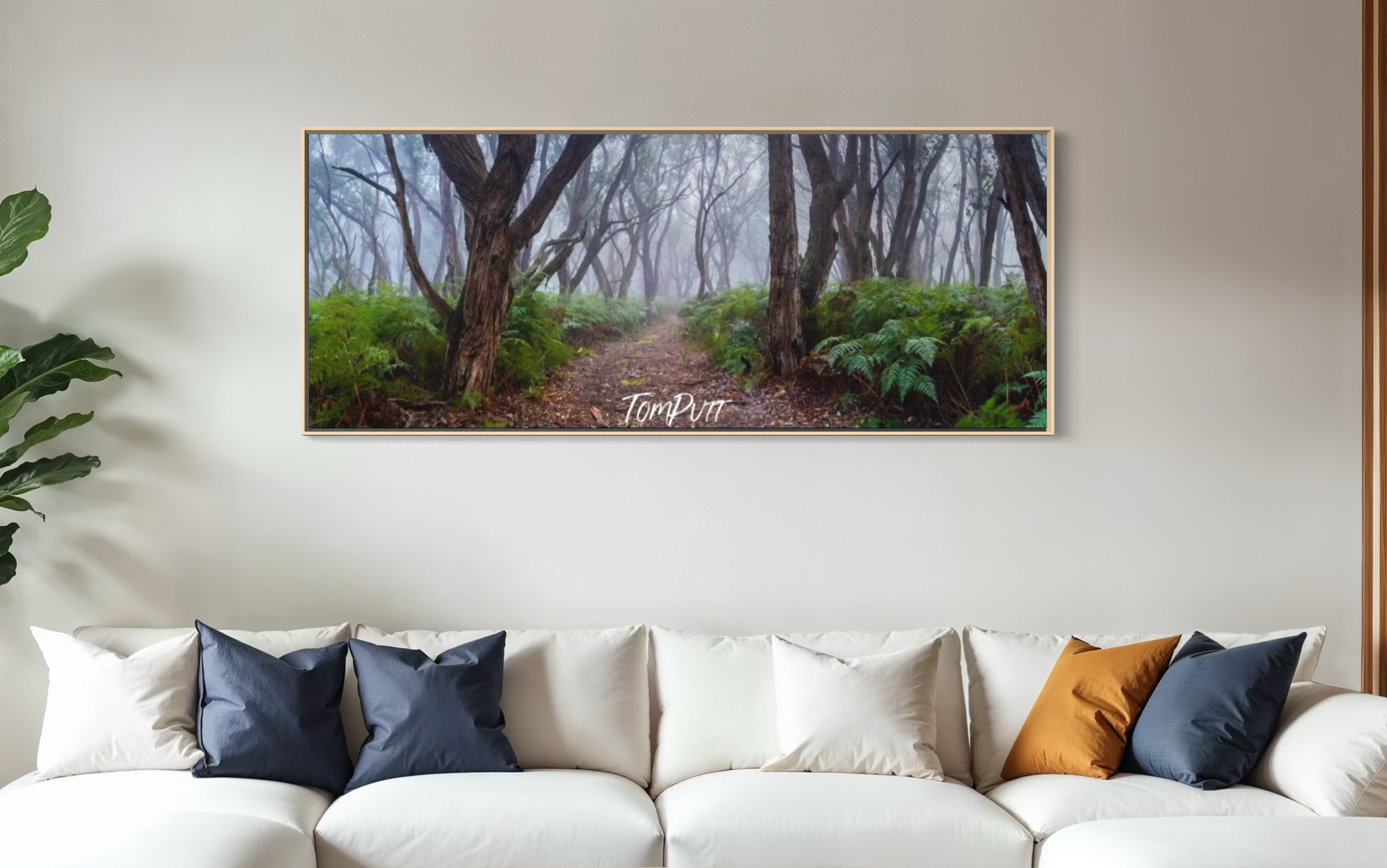 ARTWORK INSTOCK - Into the Forest, Mornington Peninsula 200 x 66cms Canvas Raw Oak Framed Print