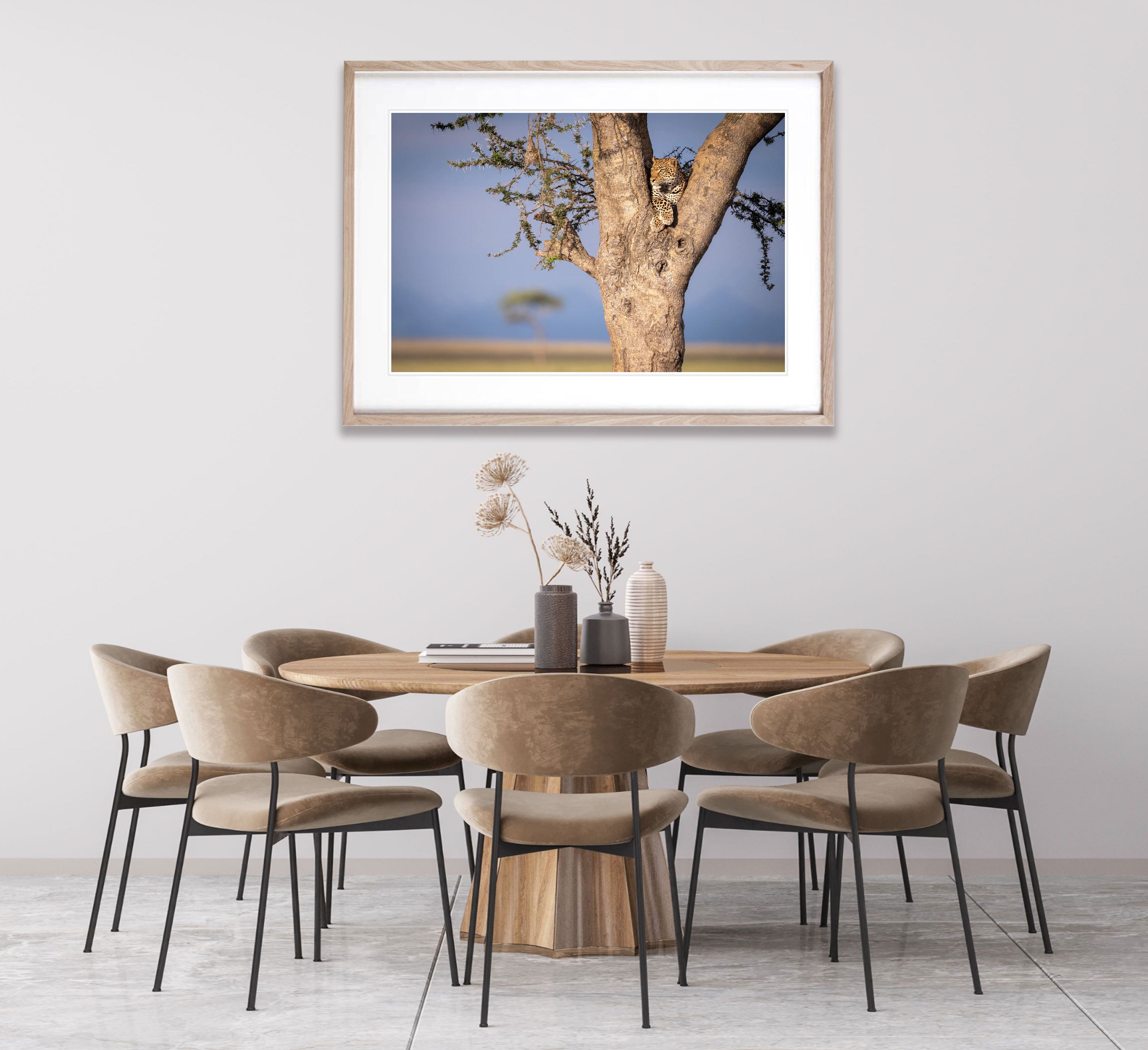 ARTWORK INSTOCK - The Leopard - Canvas Raw Oak Framed print 150x100cms