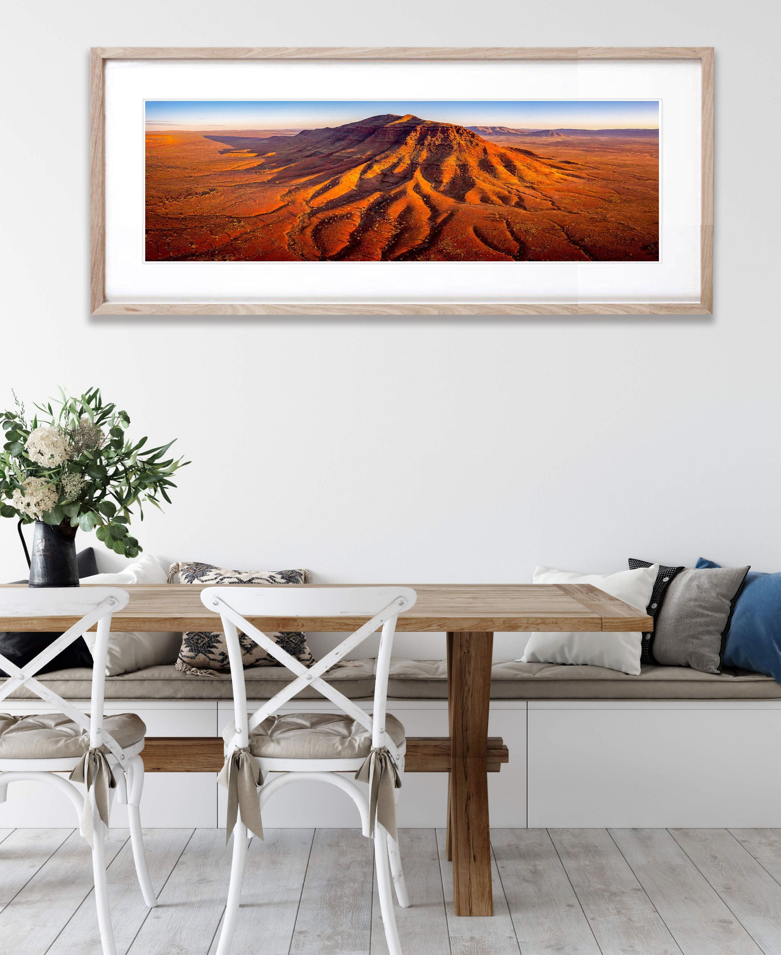ARTWORK INSTOCK - The Mountain - Mount Bruce, Karijini, WA 250 x 125cms CANVAS RAW OAK FRAME