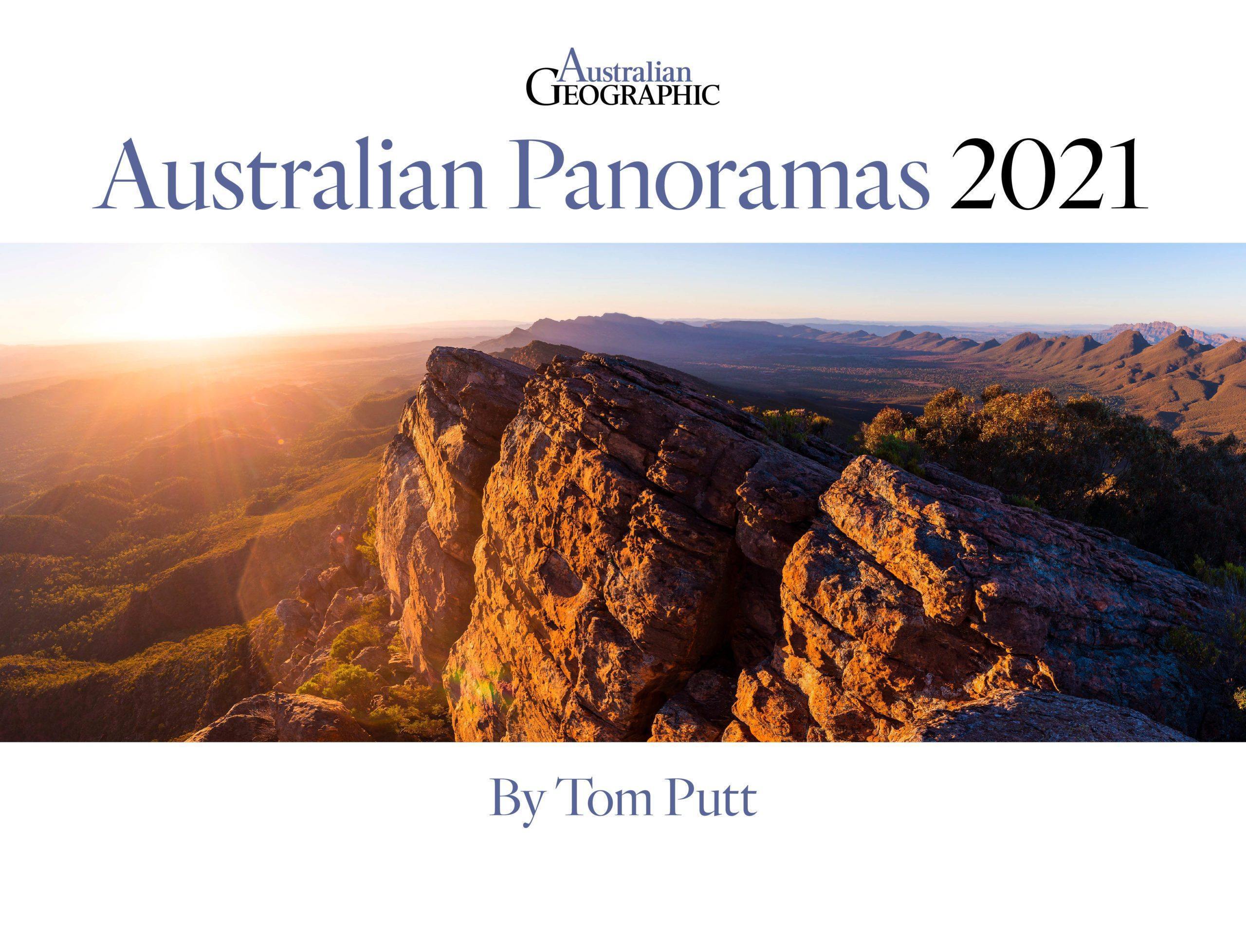 High cliff lines upon a lot of greenery and beautiful sunlight creating a hot blur effect in the scene, Australian Geographic Panoramas Calendar 2021