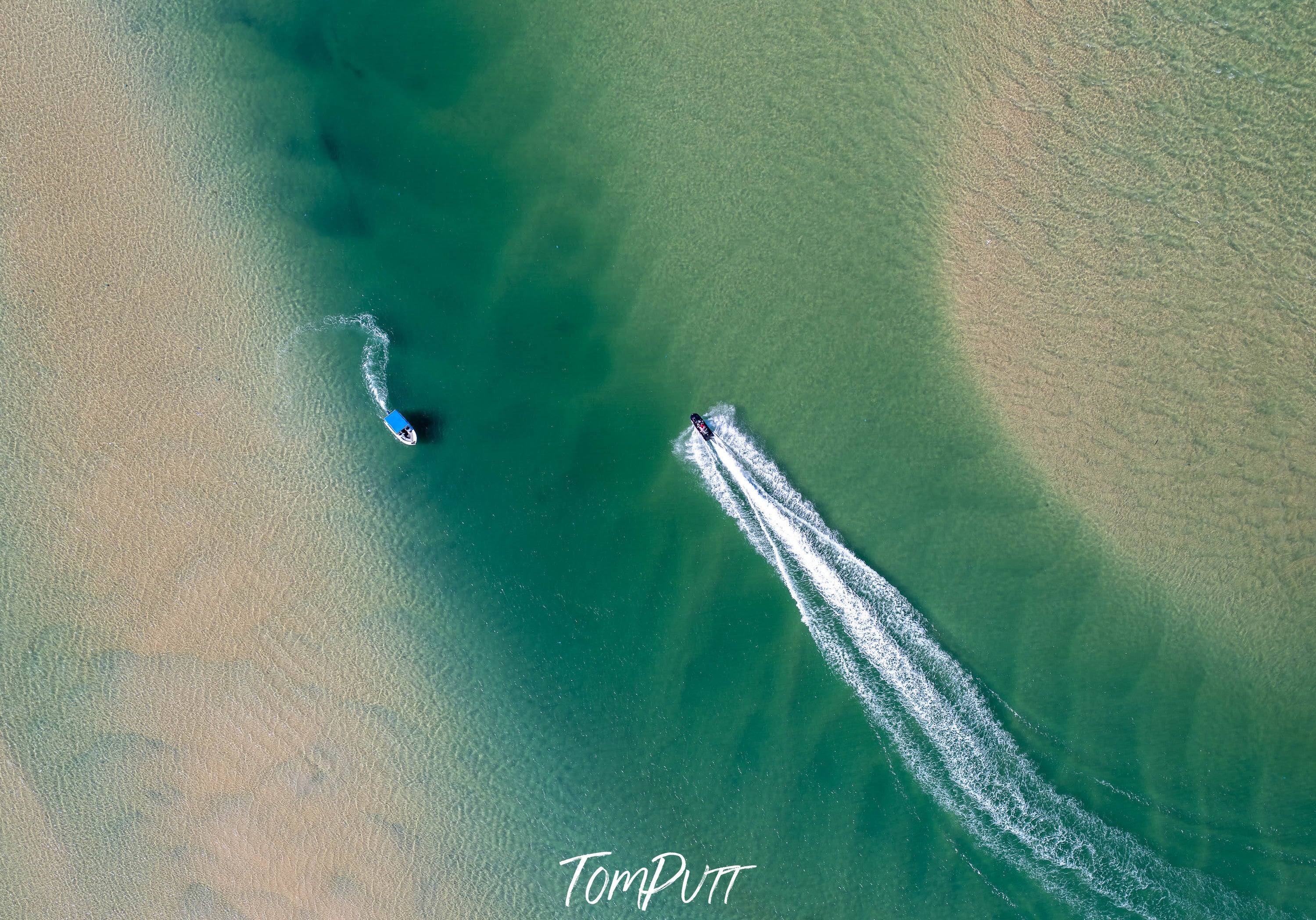 Boats on the Noosa River from above No.1, Queensland