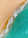 Aerial view of a sea with bubbling waves at the shore, Broome #53