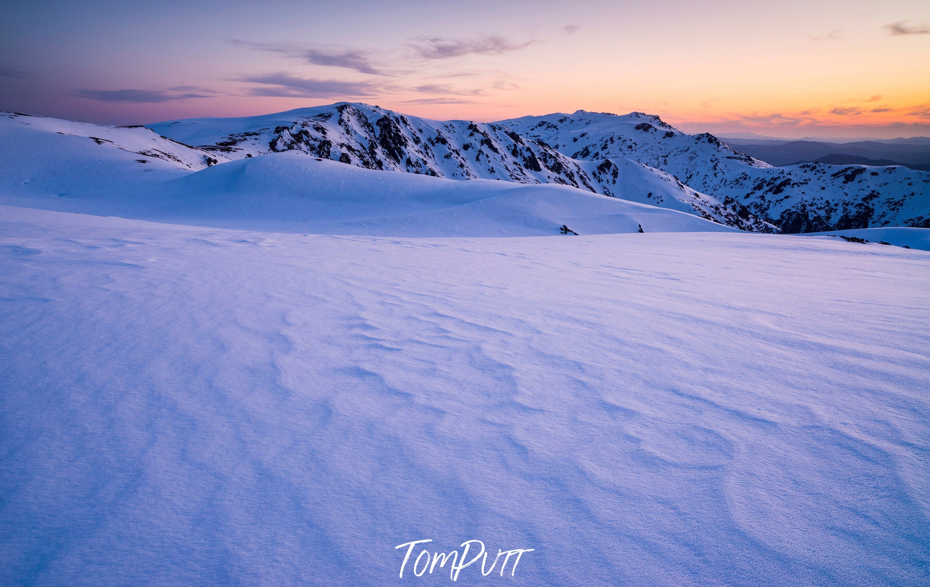 ARTWORK INSTOCK - 'Carruthers Peak, Snowy Mountains, NSW' - 150x80cms Canvas Framed Print in Raw Oak