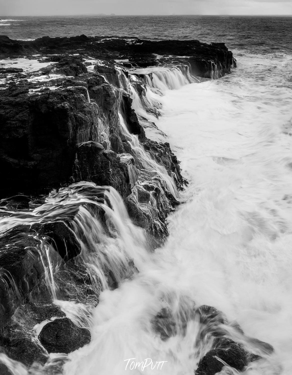 Cascading A beautiful mountain within the sea with some ups and downs curves   and the passage of some fresh waterfalls, Cascading Waters - Mornington Peninsulaaters-Tom-Putt-Landscape-Prints