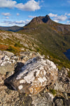 High grassy mountain, and some stones in the foreground, Cradle Mountain #5, Tasmania 